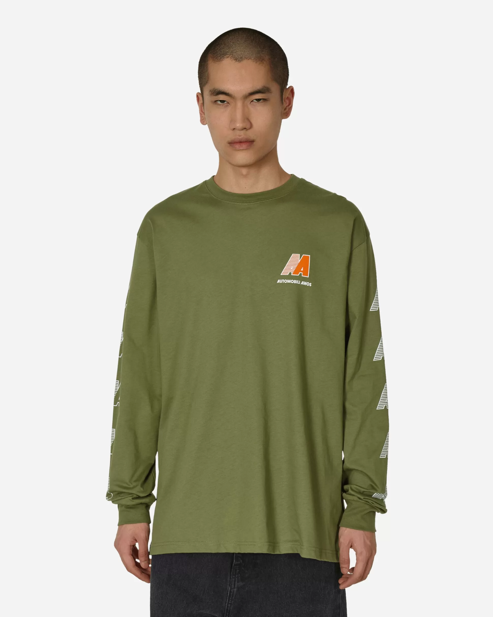 Automobili Amos AA Logo Longsleeve T-Shirt Army Green Shop