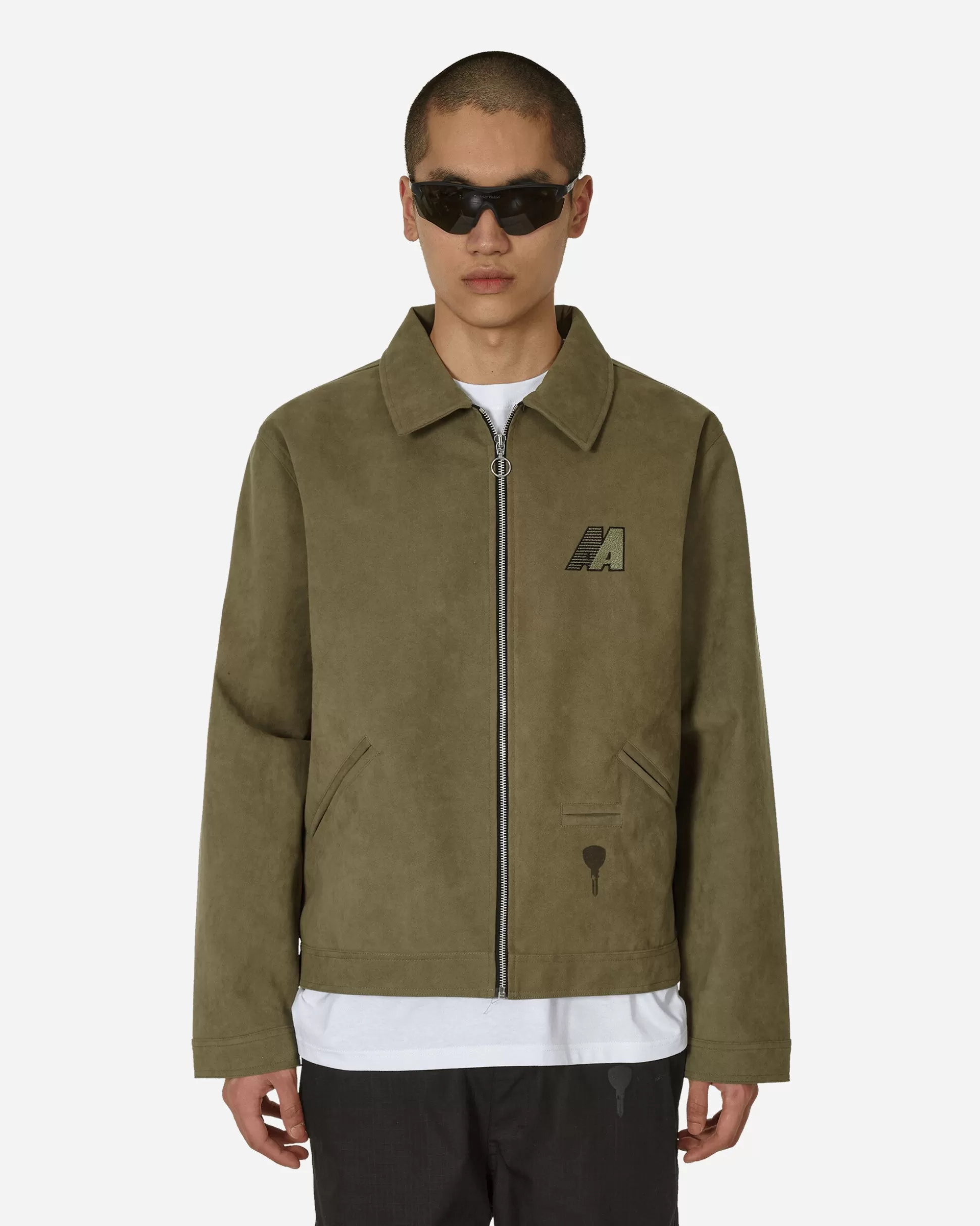 Automobili Amos Ally Alcantara Jacket Army Green Discount