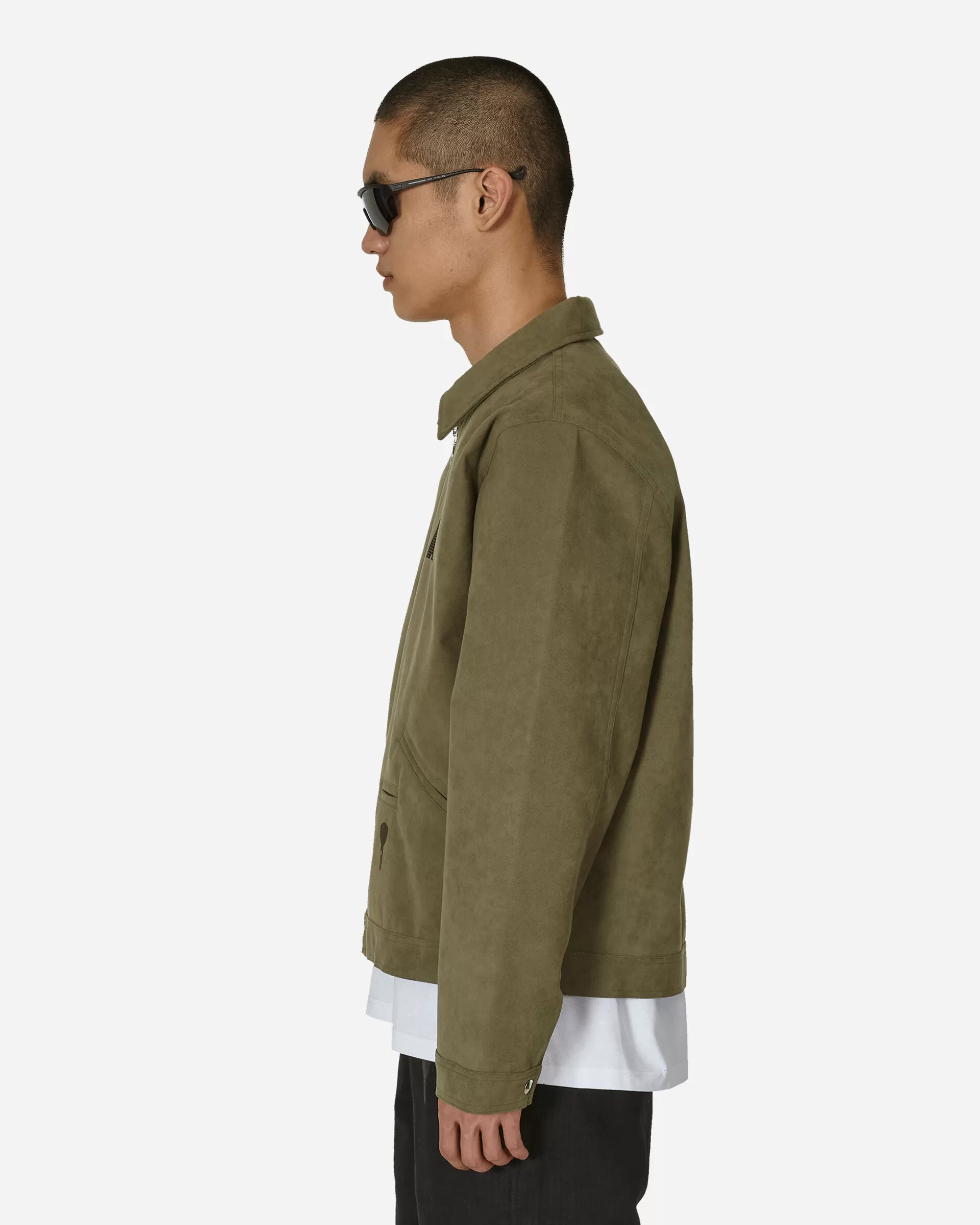 Automobili Amos Ally Alcantara Jacket Army Green Discount