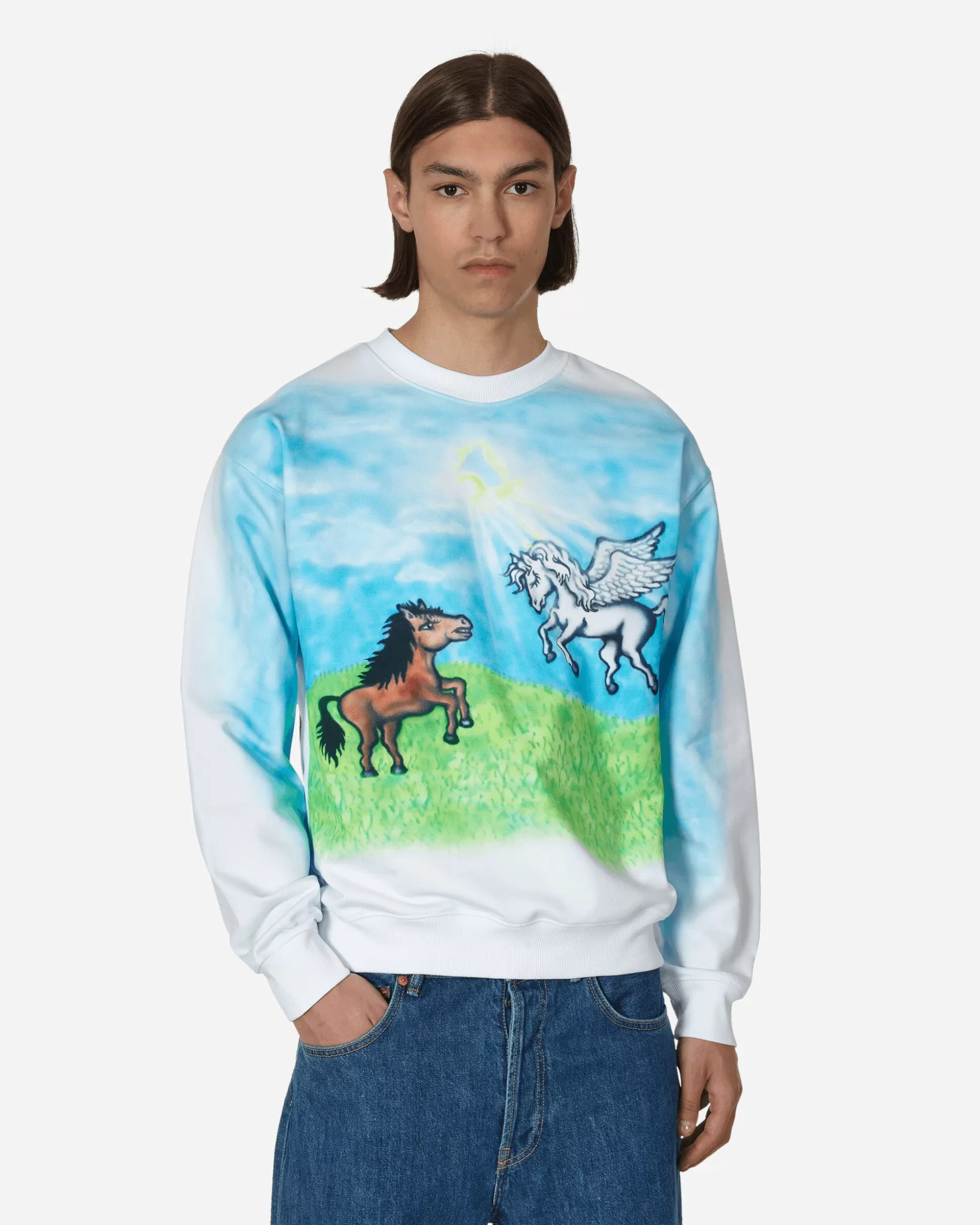 Sky High Farm Ally Bo Printed Crewneck Sweatshirt White Store