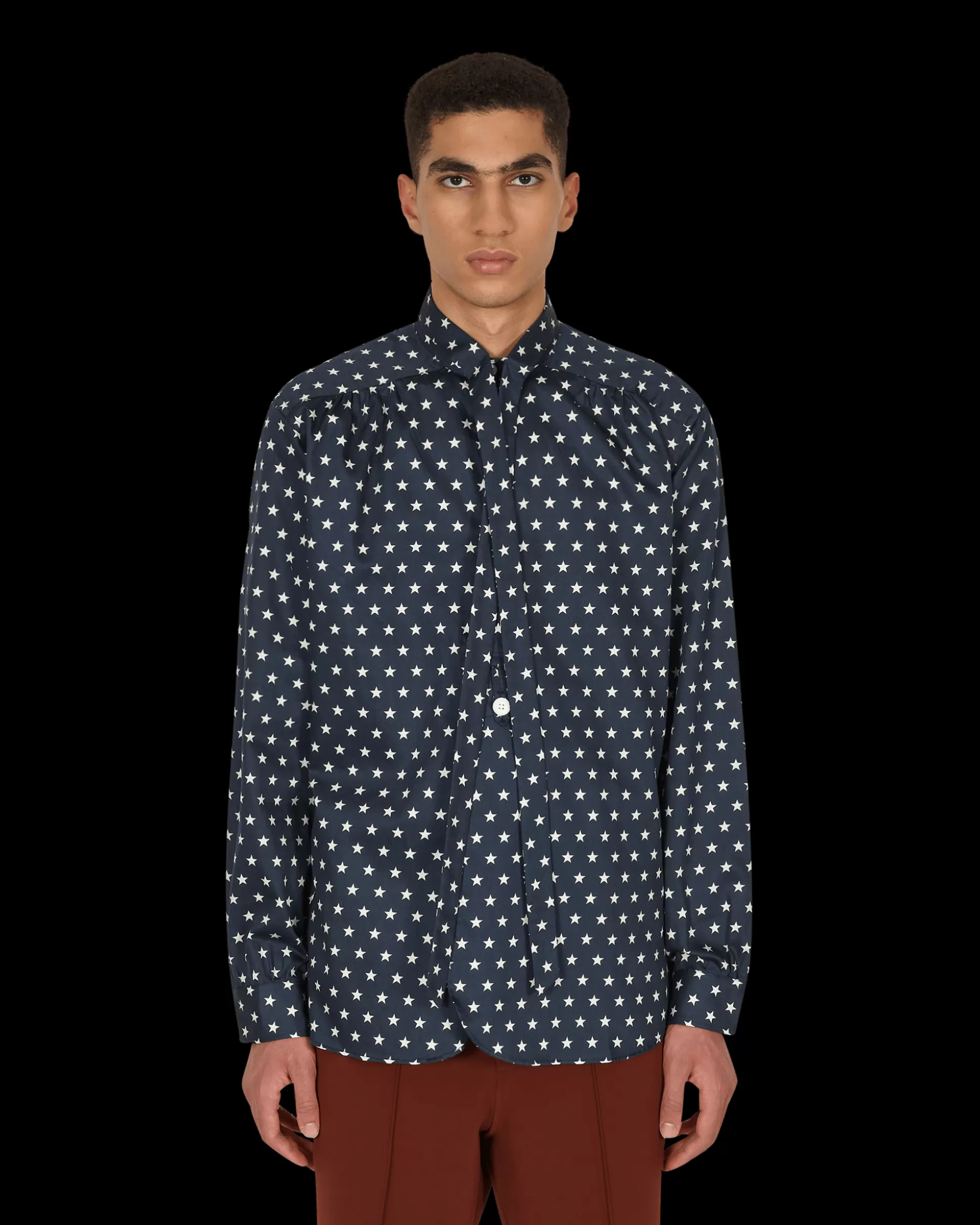 Needles Ascot Collar EDW Shirt Blue New