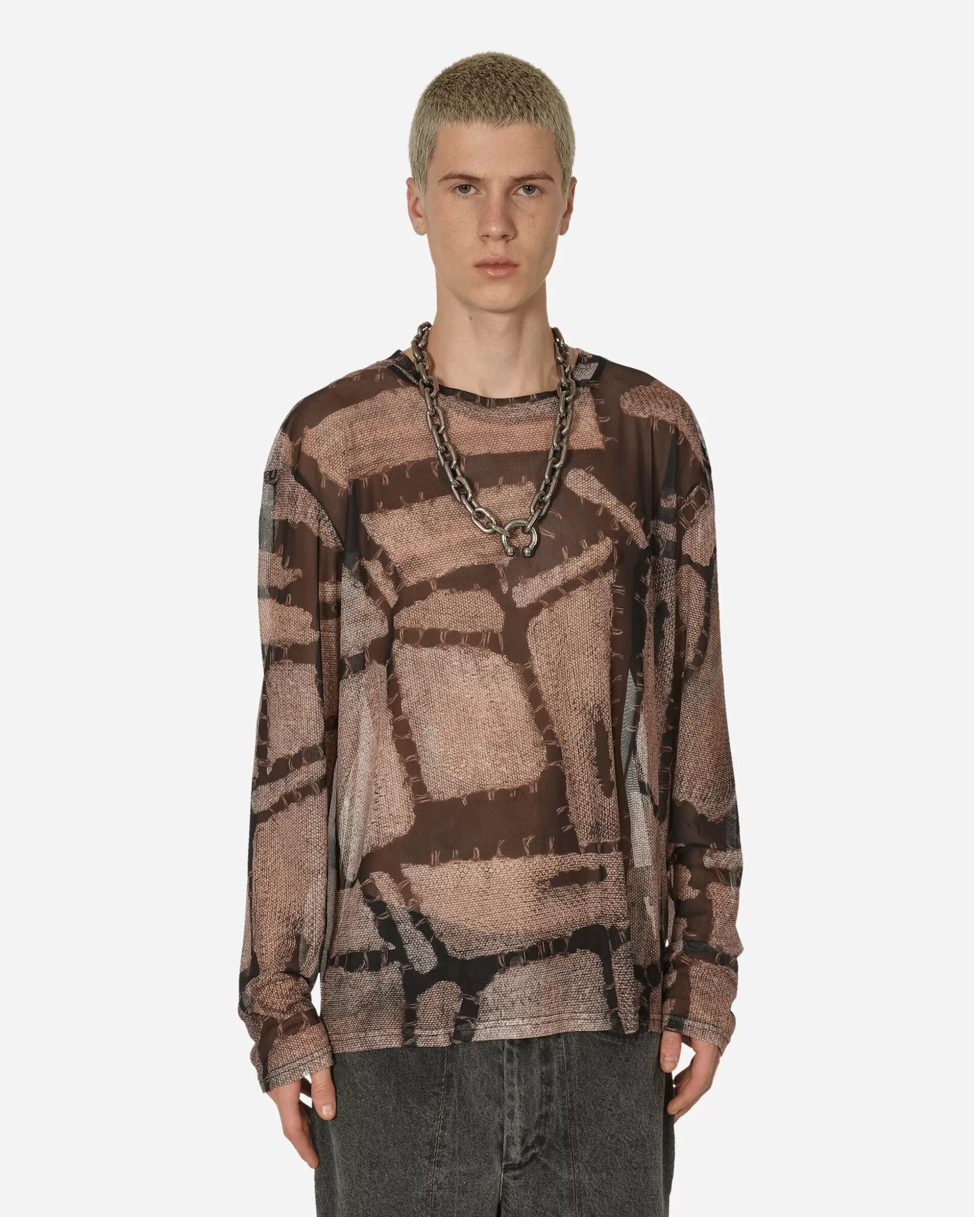 Lueder Ben Mesh Longsleeve T-Shirt Rust Clearance