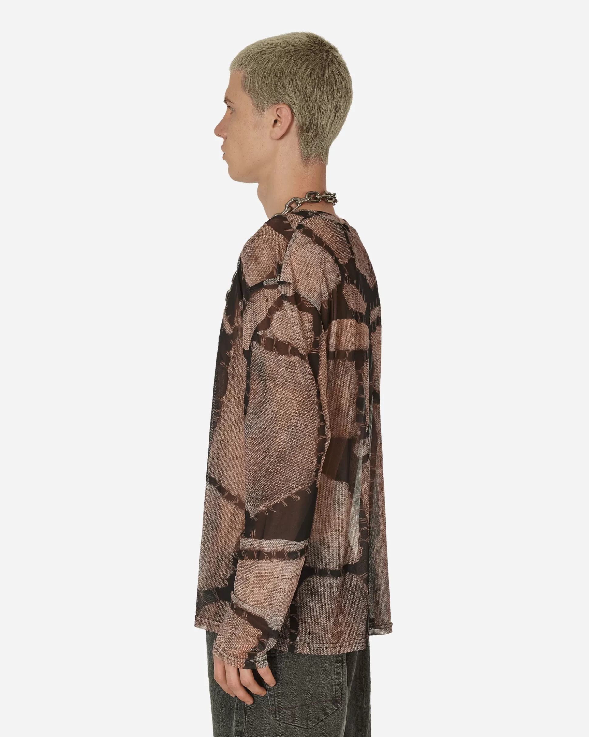 Lueder Ben Mesh Longsleeve T-Shirt Rust Clearance