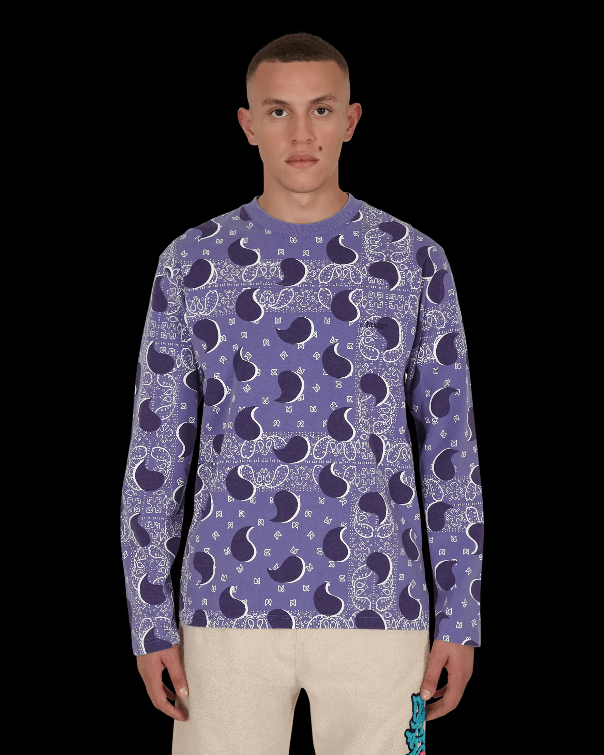 Awake NY Big Paisley Longsleeve T-Shirt Blue Flash Sale