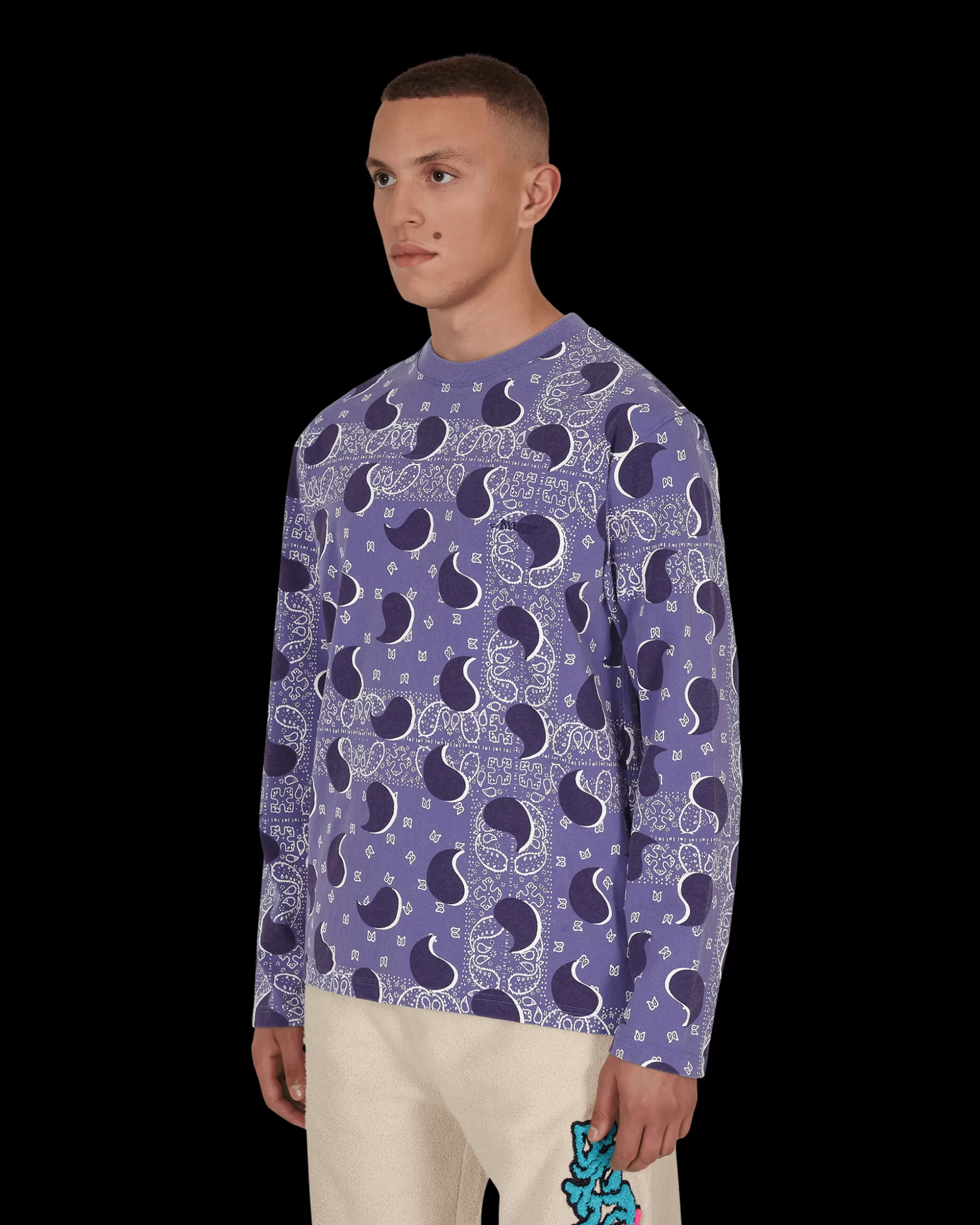 Awake NY Big Paisley Longsleeve T-Shirt Blue Flash Sale