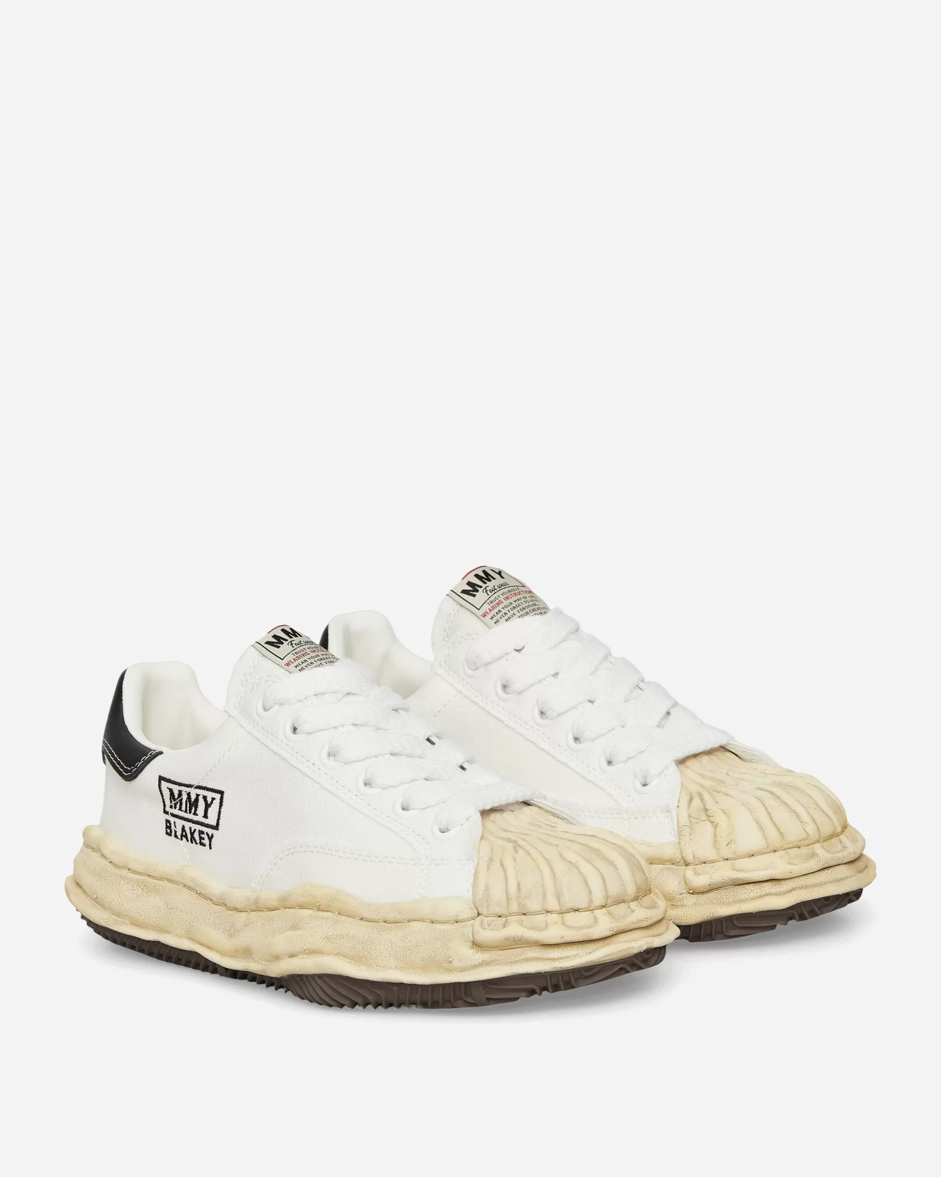 Maison MIHARA YASUHIRO Blakey OG Dyed Sole Canvas Low Sneakers White New