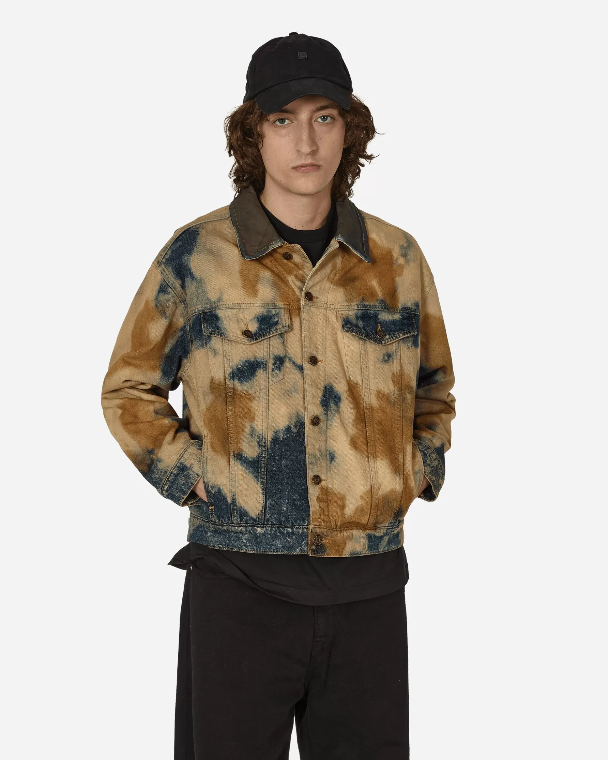 Guess USA Bleached Denim Trucker Jacket Acid Savas Wash Fashion