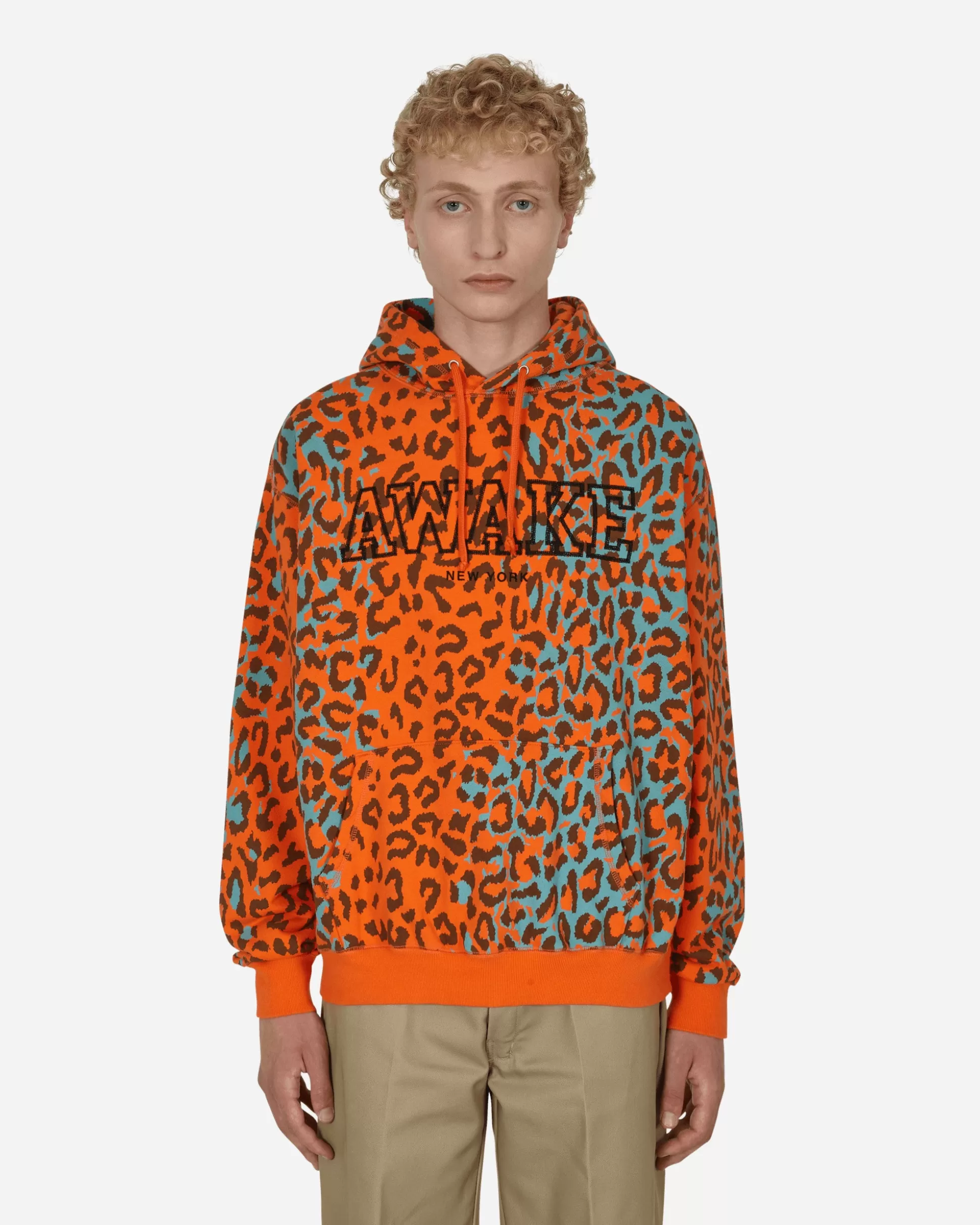 Awake NY Block Logo Hooded Sweatshirt Orange Store