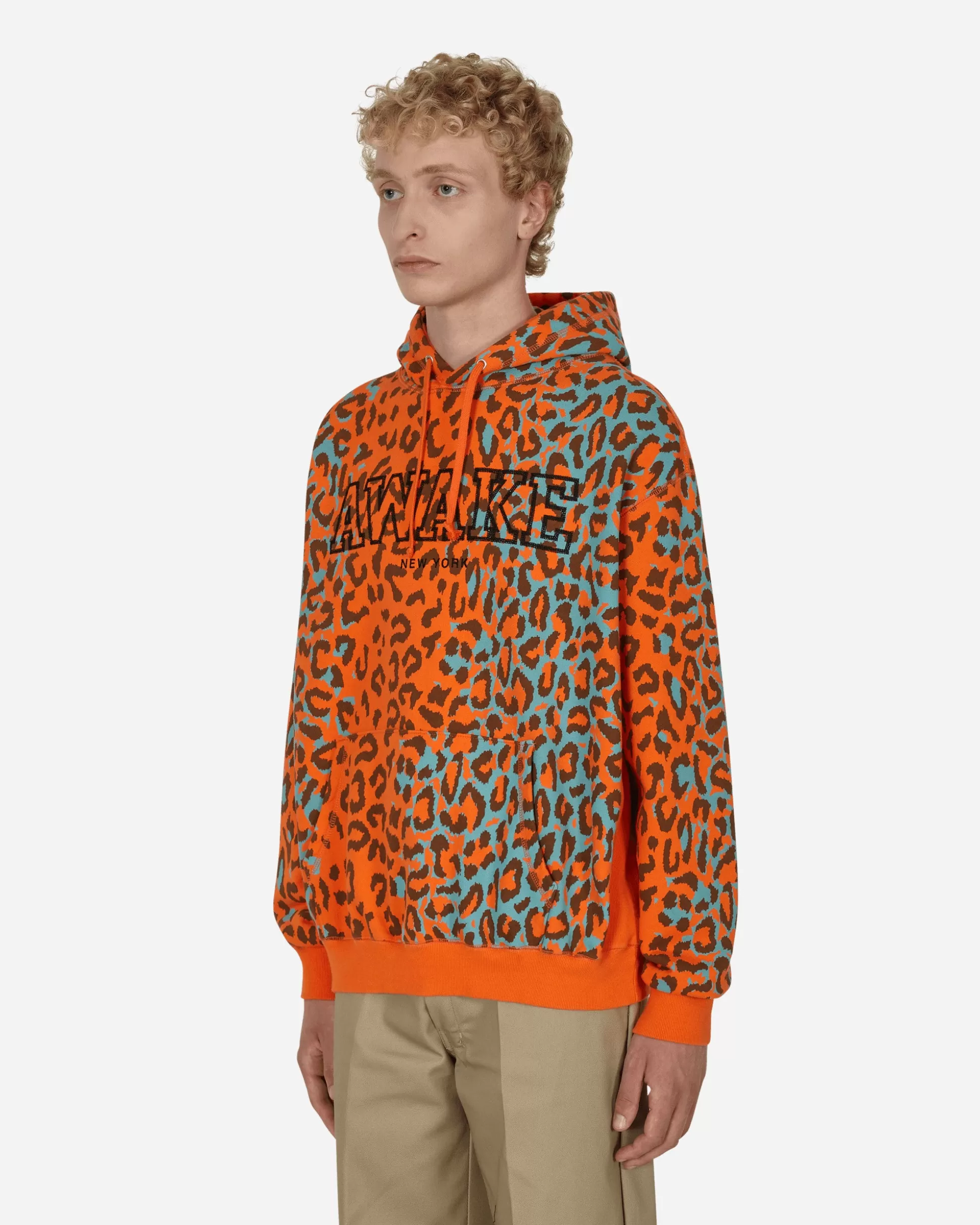 Awake NY Block Logo Hooded Sweatshirt Orange Store