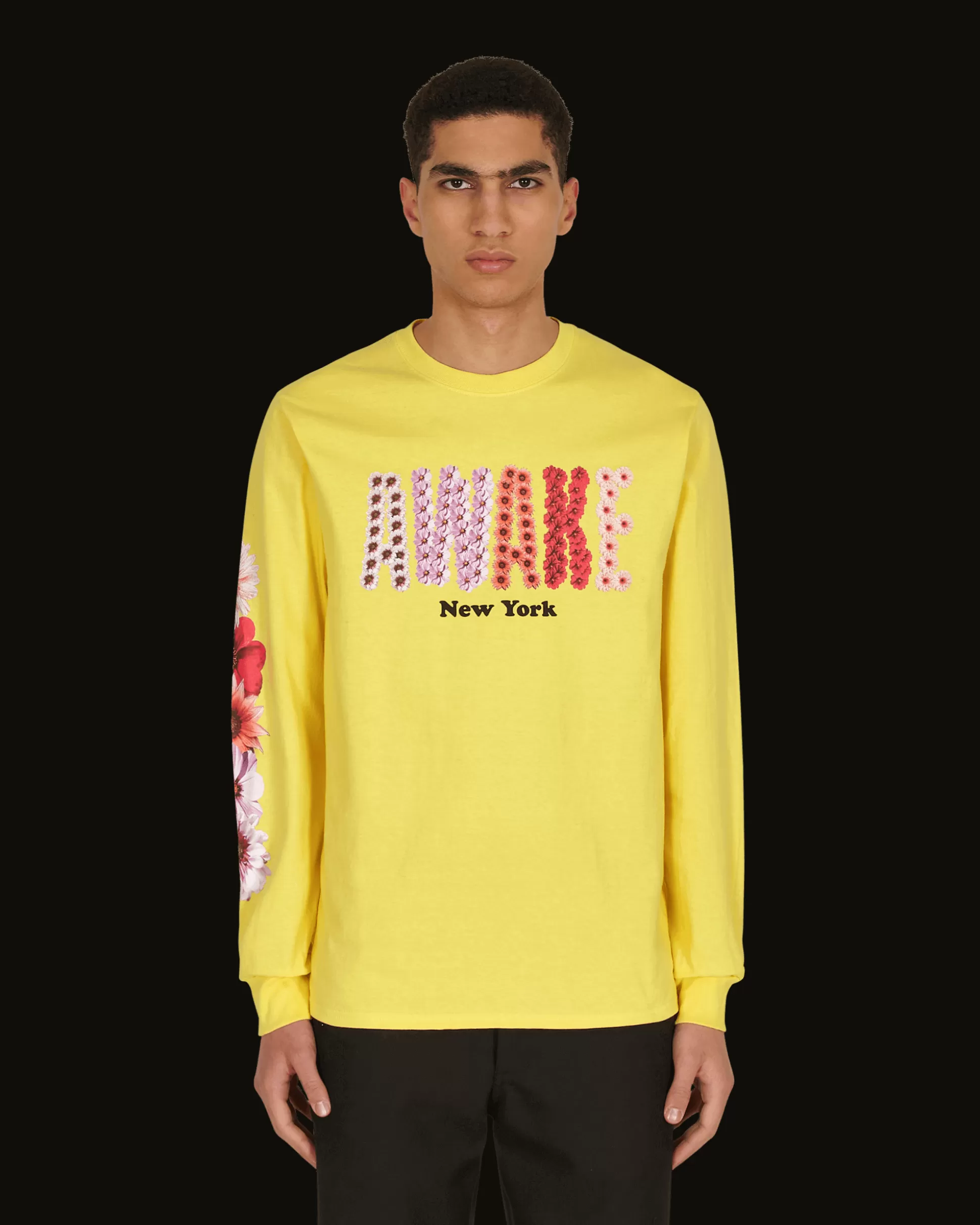 Awake NY Bloom Logo Longsleeve T-Shirt Yellow Shop