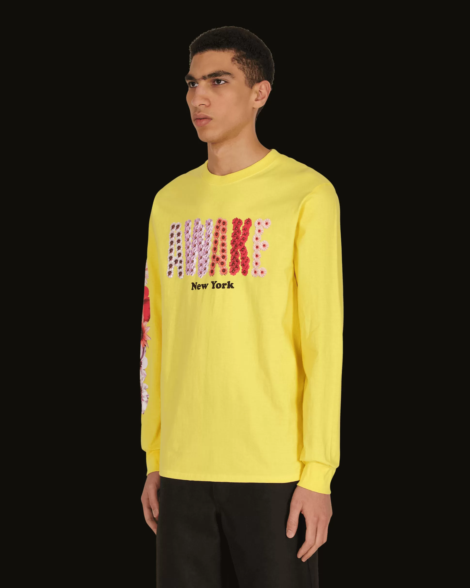 Awake NY Bloom Logo Longsleeve T-Shirt Yellow Shop