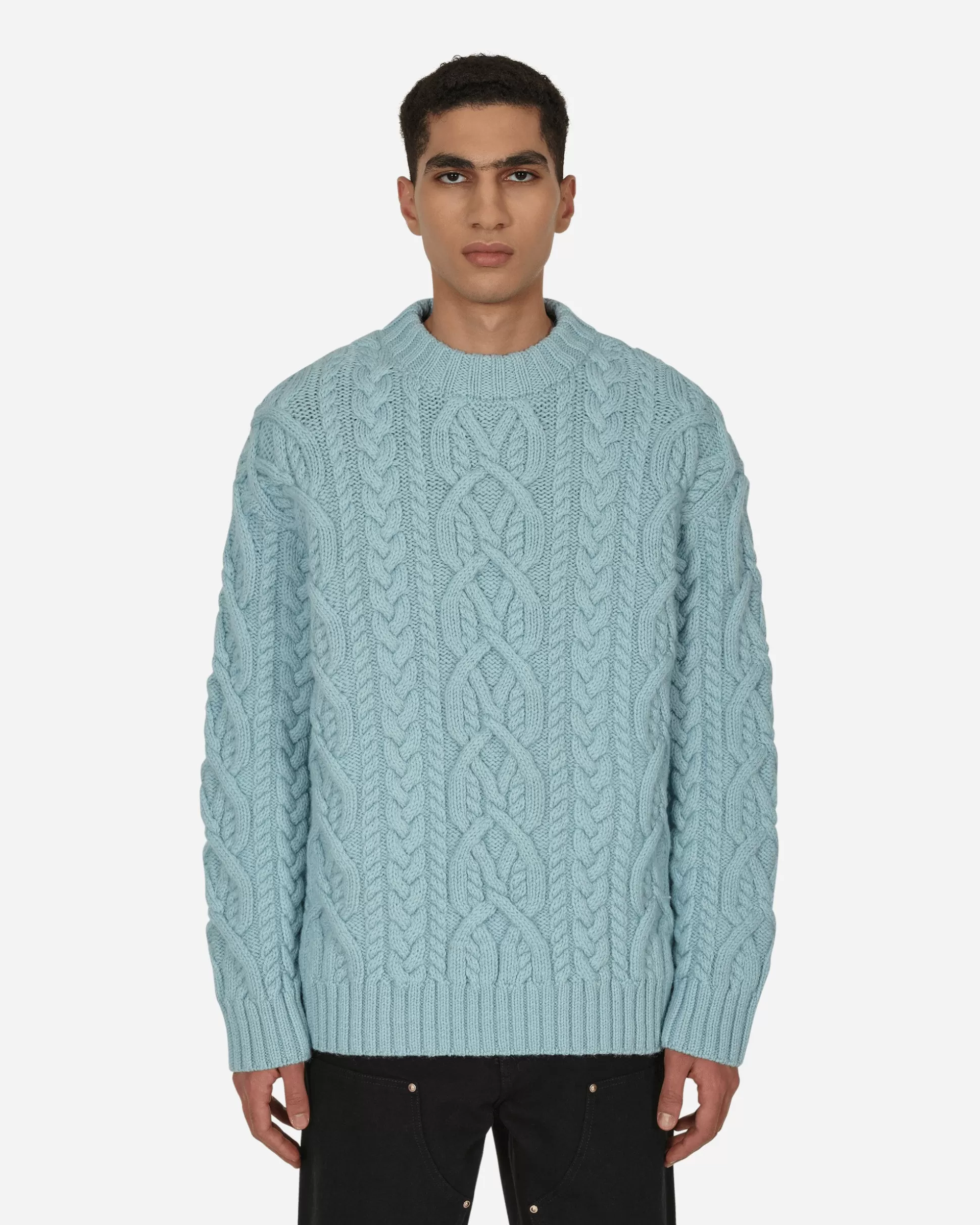 Dries Van Noten Cable Knit Sweater Blue Cheap