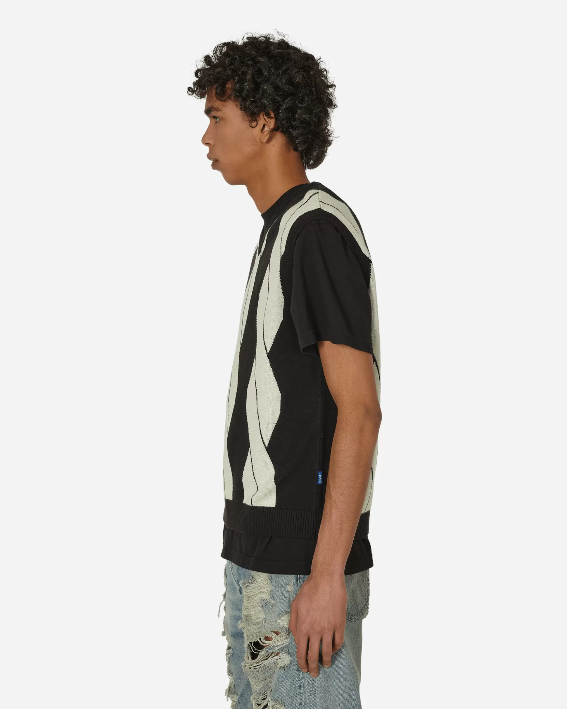 Awake NY Cable Sweater Vest Black / White Cheap