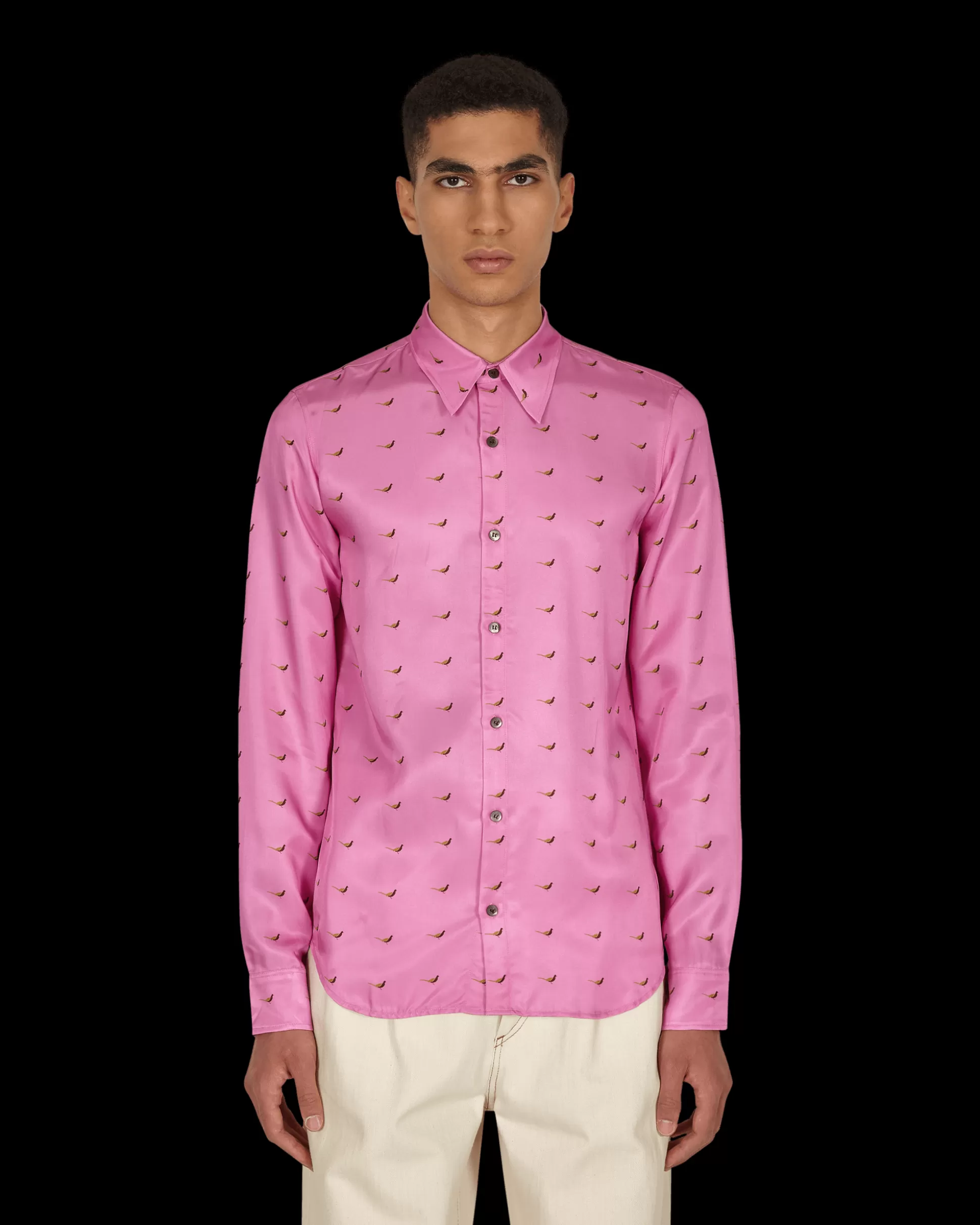 Dries Van Noten Chaine Long Sleeve Shirt Pink Best Sale