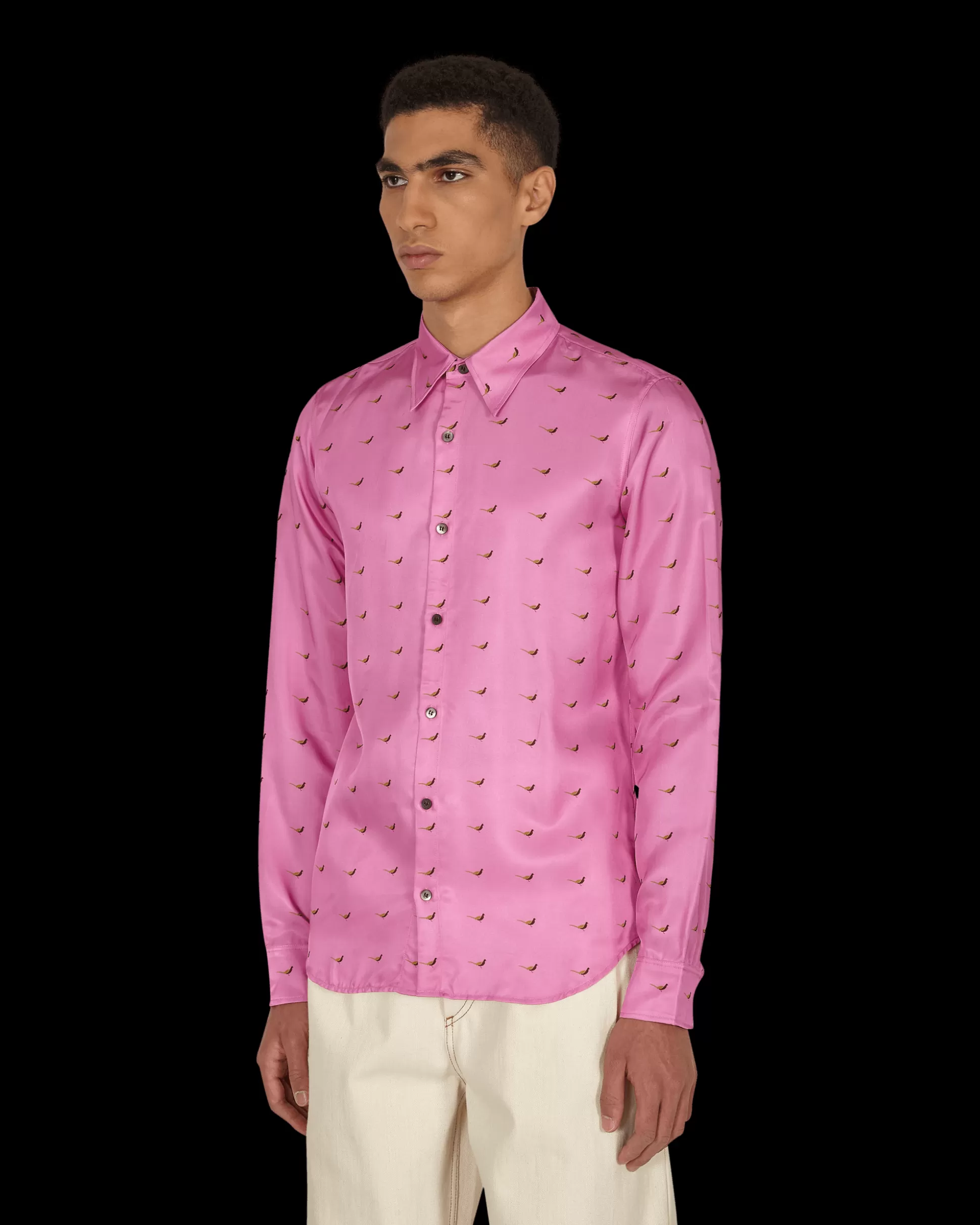 Dries Van Noten Chaine Long Sleeve Shirt Pink Best Sale