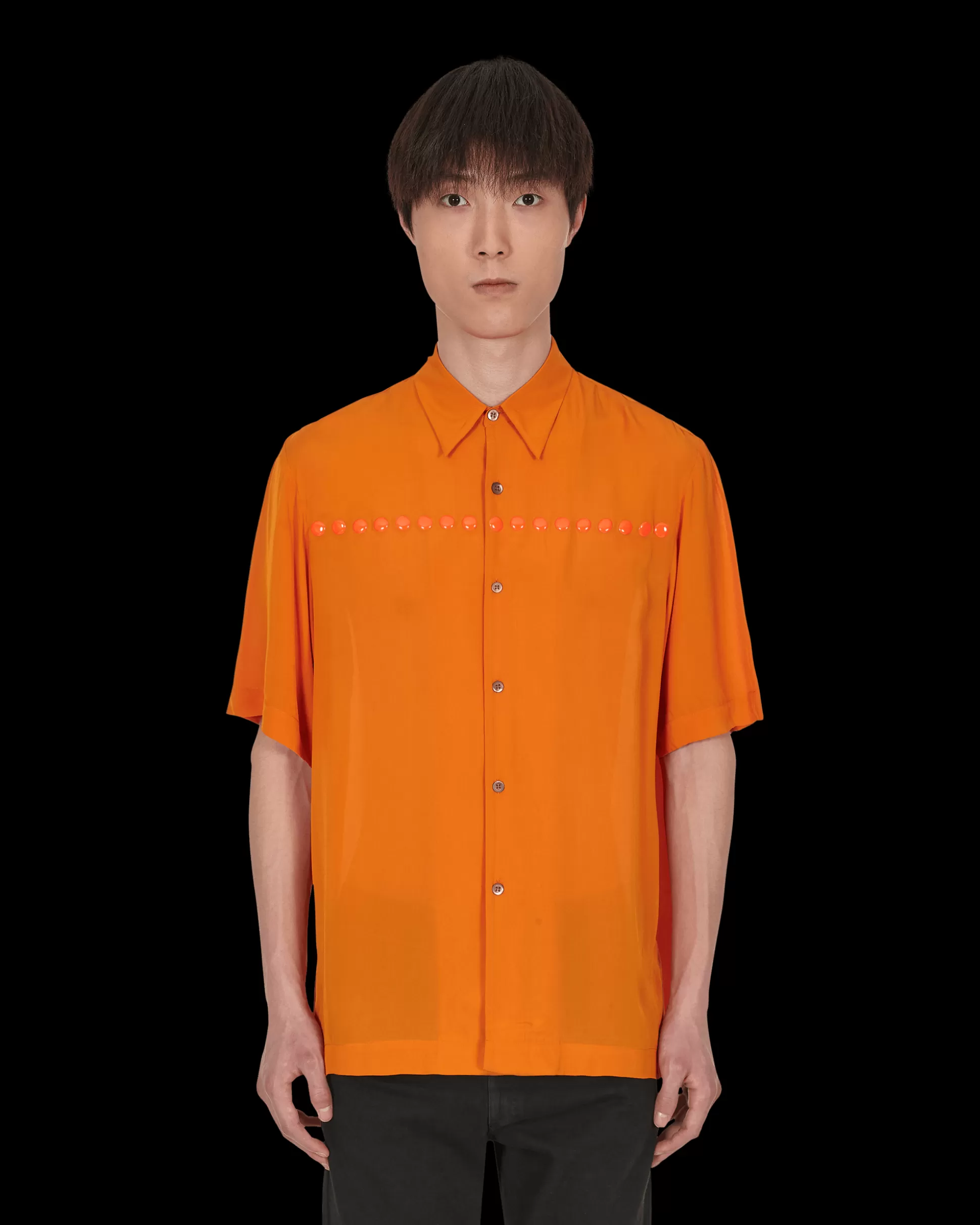 Dries Van Noten Clasen Embroidered Shirt Orange Flash Sale