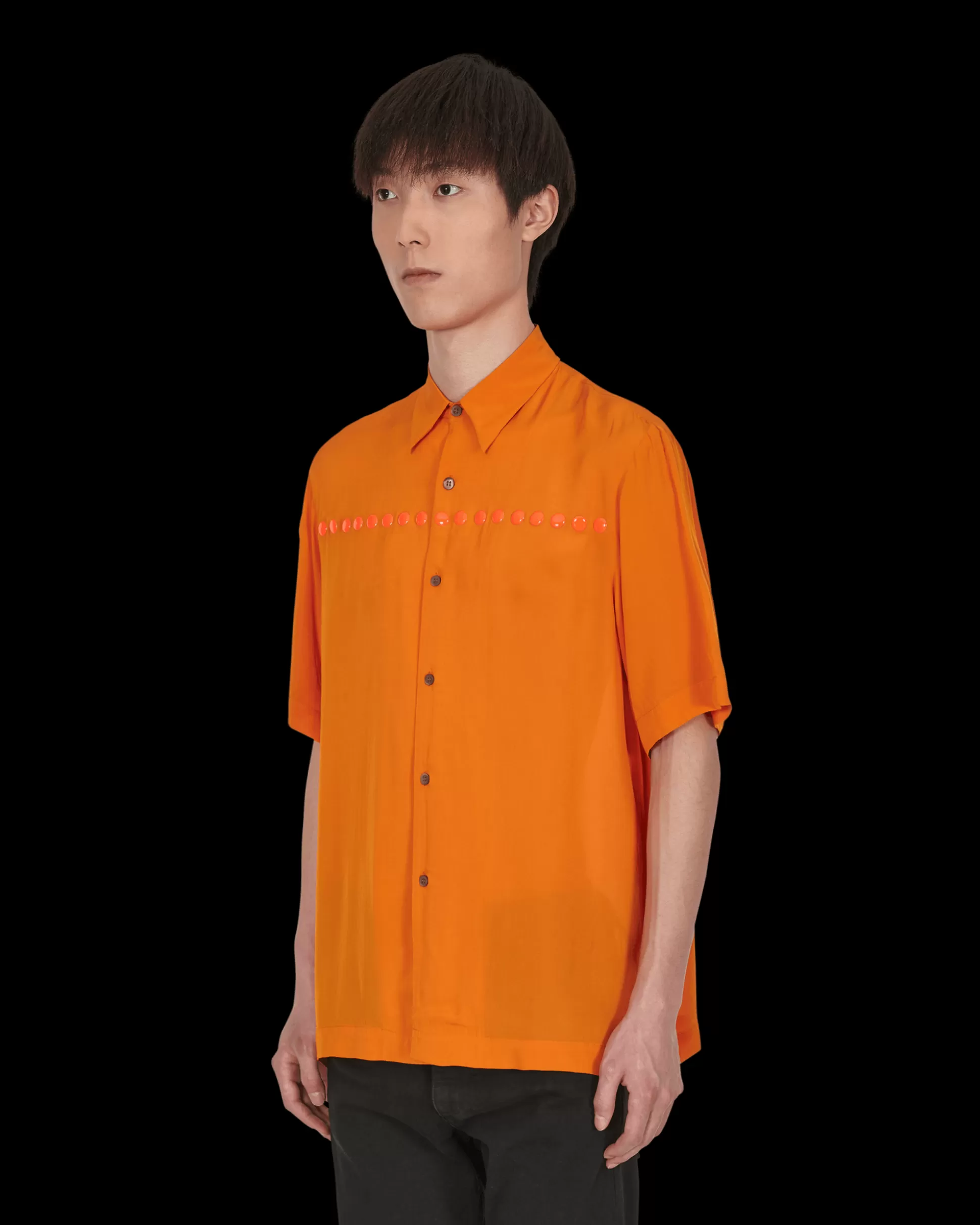 Dries Van Noten Clasen Embroidered Shirt Orange Flash Sale
