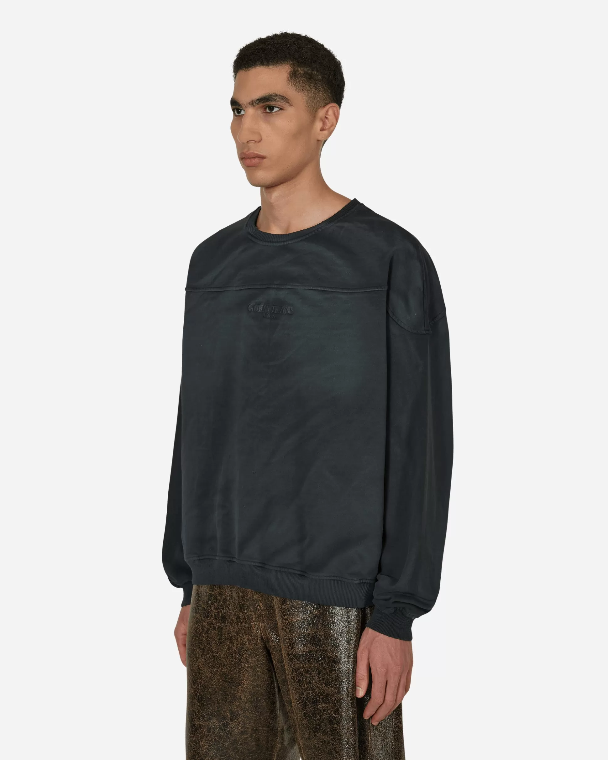 Guess USA Classic Logo Crewneck Sweatshirt Black Outlet