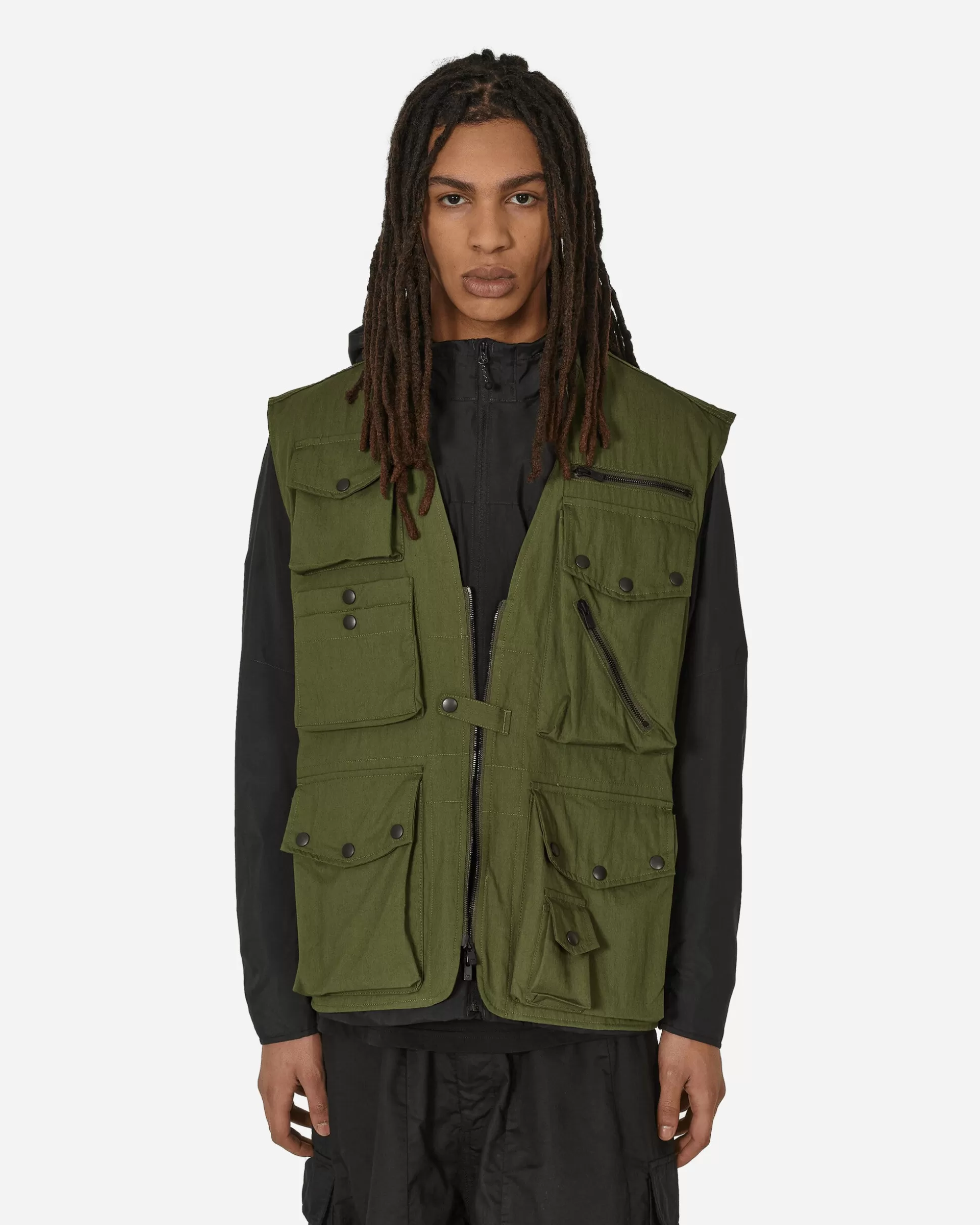 Needles C/N Oxford Cloth Field Vest Olive Clearance