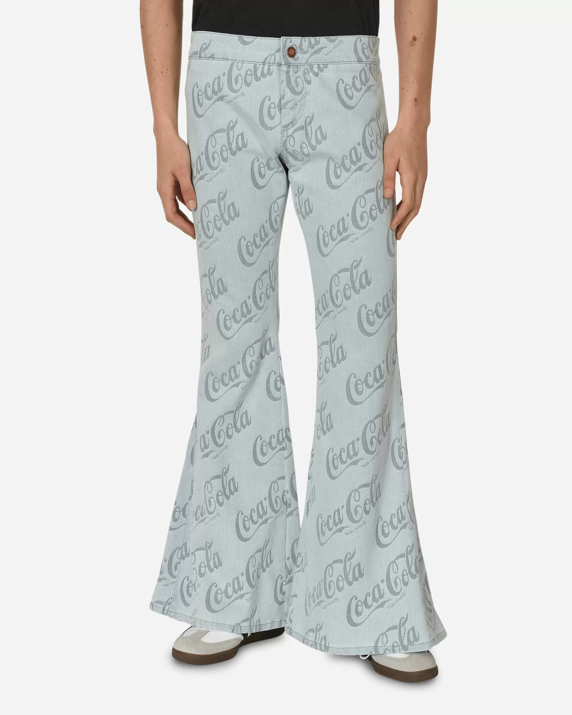 ERL Coca-Cola Jacquard Denim Flare Pants Grey Clearance