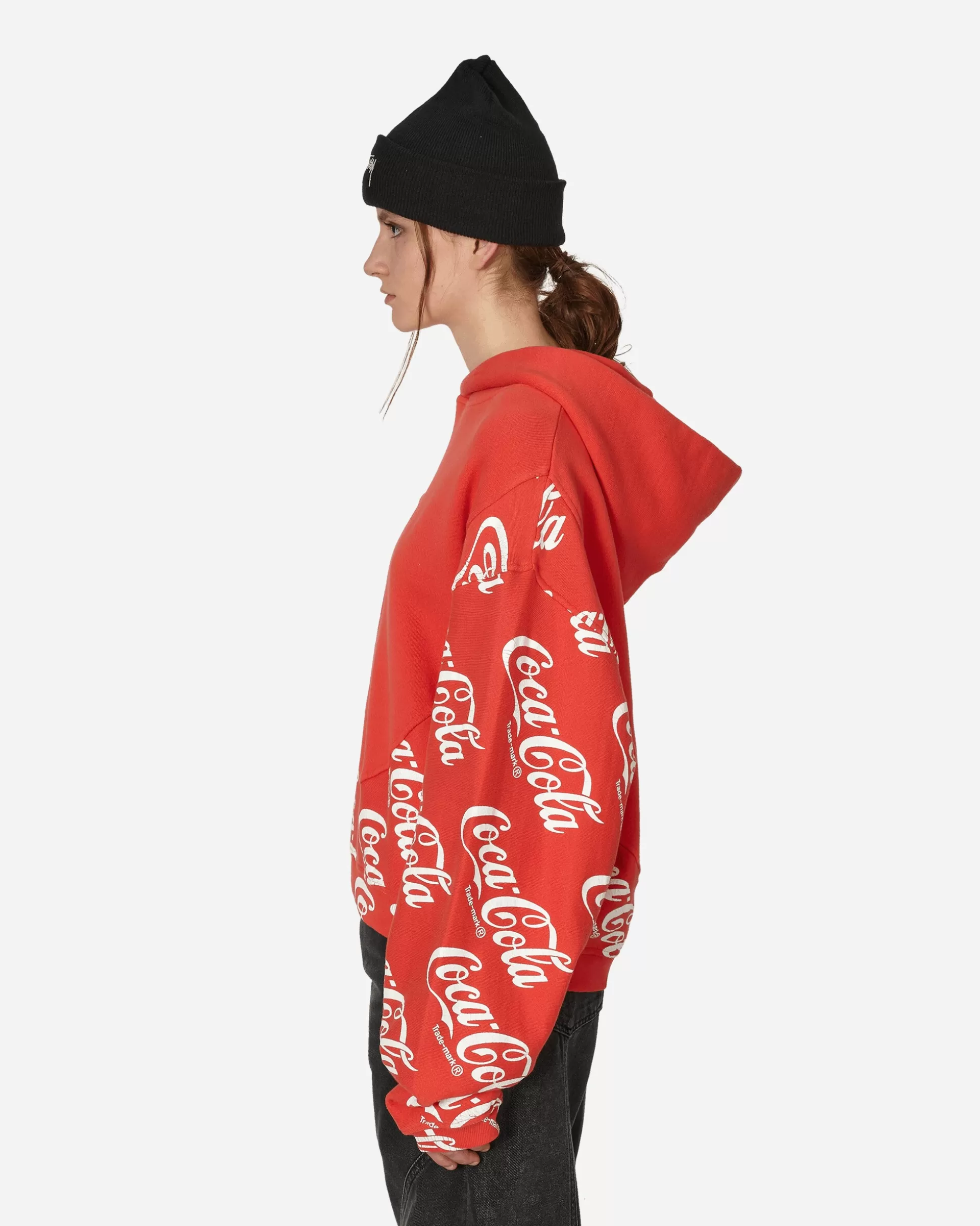 ERL Coca-Cola Swirl Hooded Sweatshirt Red Cheap
