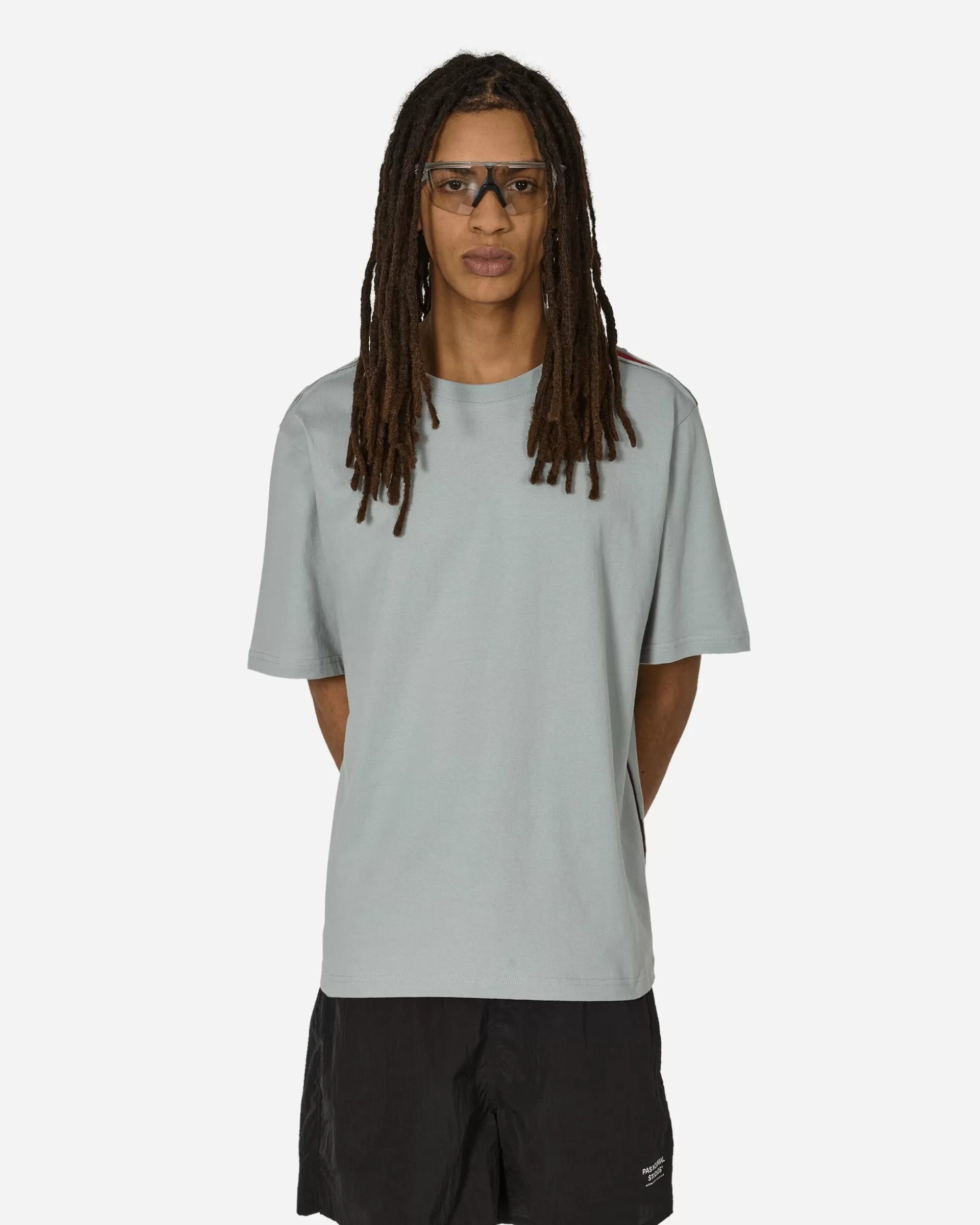 Unaffected Contrast Mesh Panel T-Shirt Misty Blue Hot