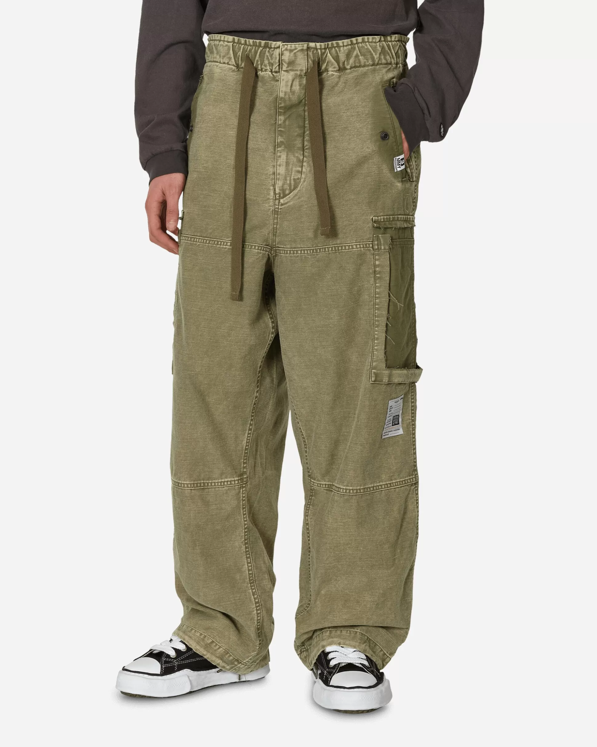 Maison MIHARA YASUHIRO Cotton Satin Cargo Trousers Khaki Clearance