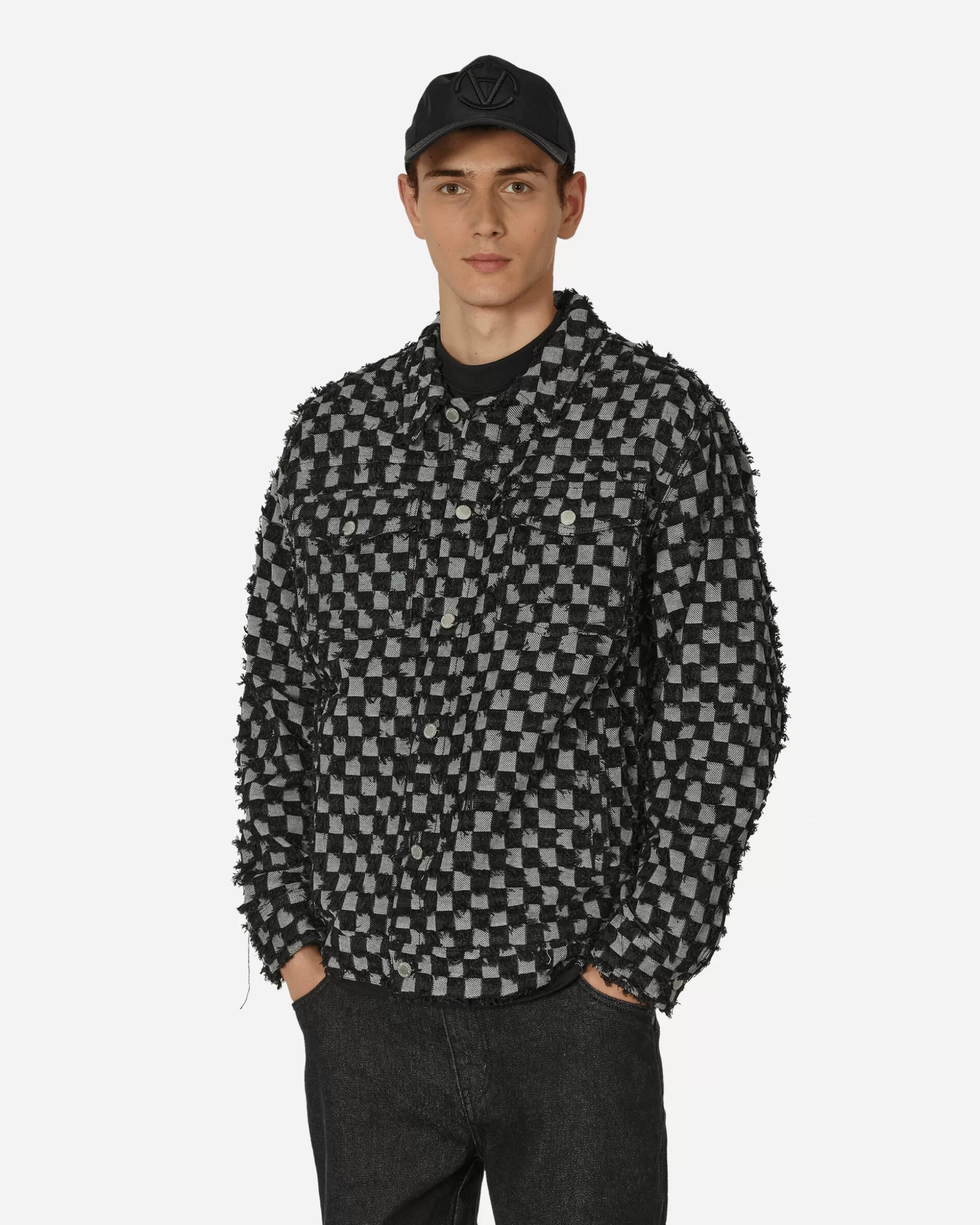 Pleasures Curfew Checker Trucker Jacket Black Discount