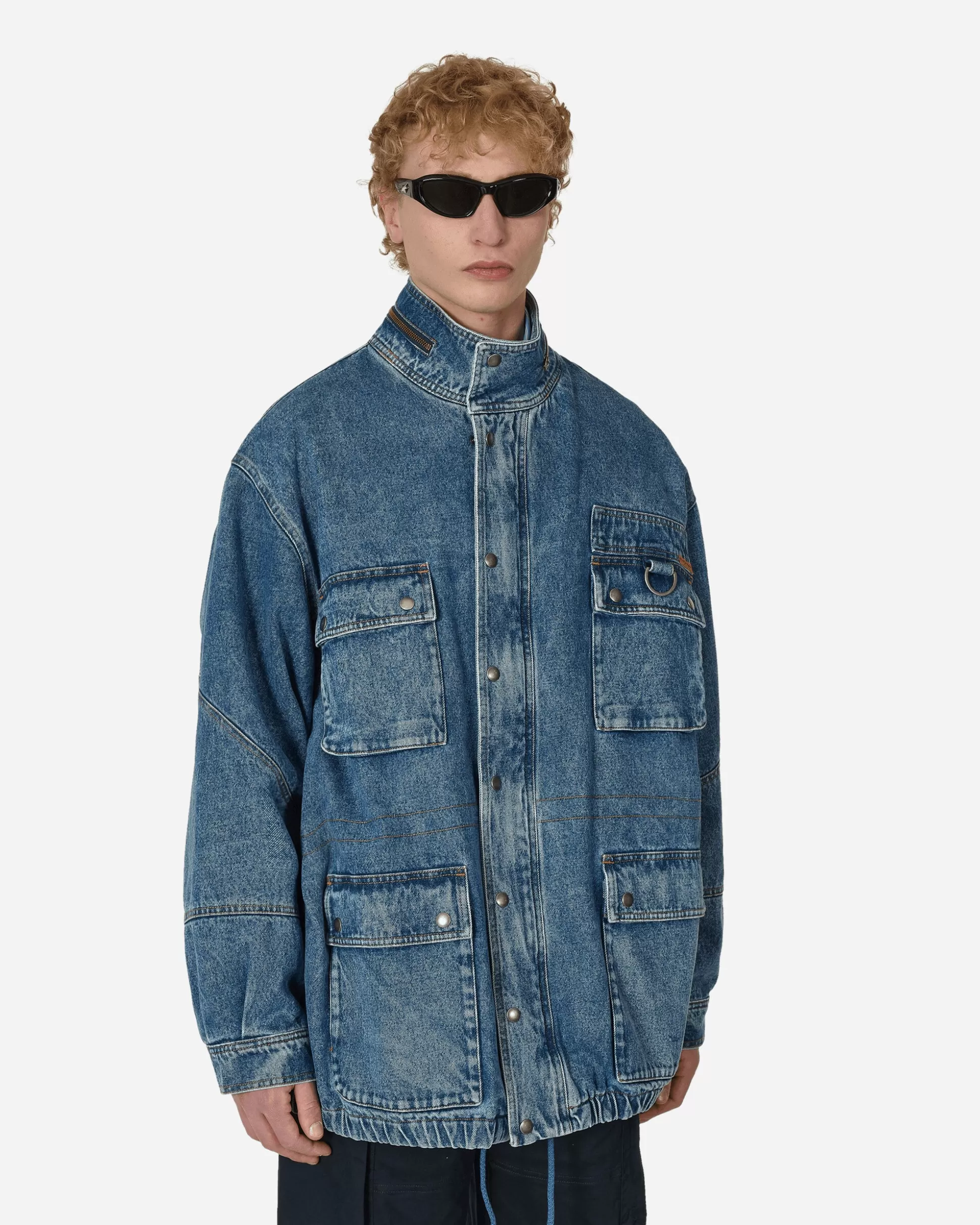 Martine Rose Denim Parka Jacket Blue Flash Sale