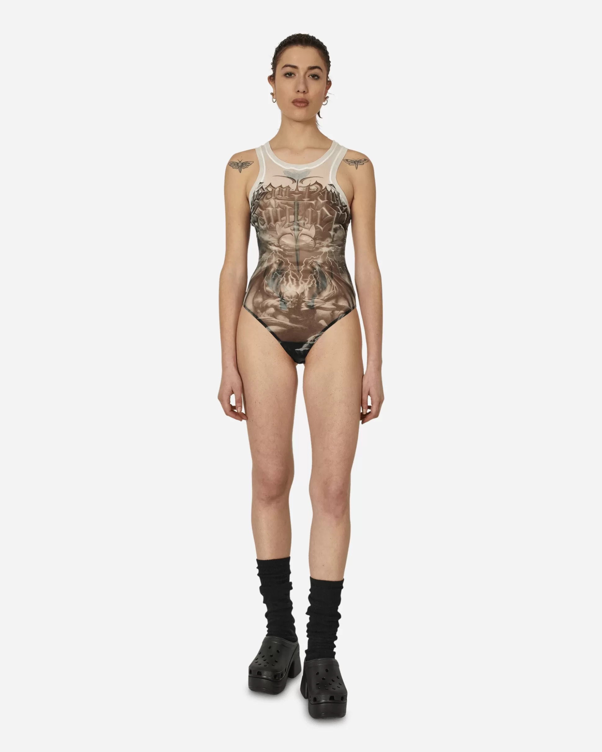 Jean Paul Gaultier Diablo Swimsuit White / Black Hot