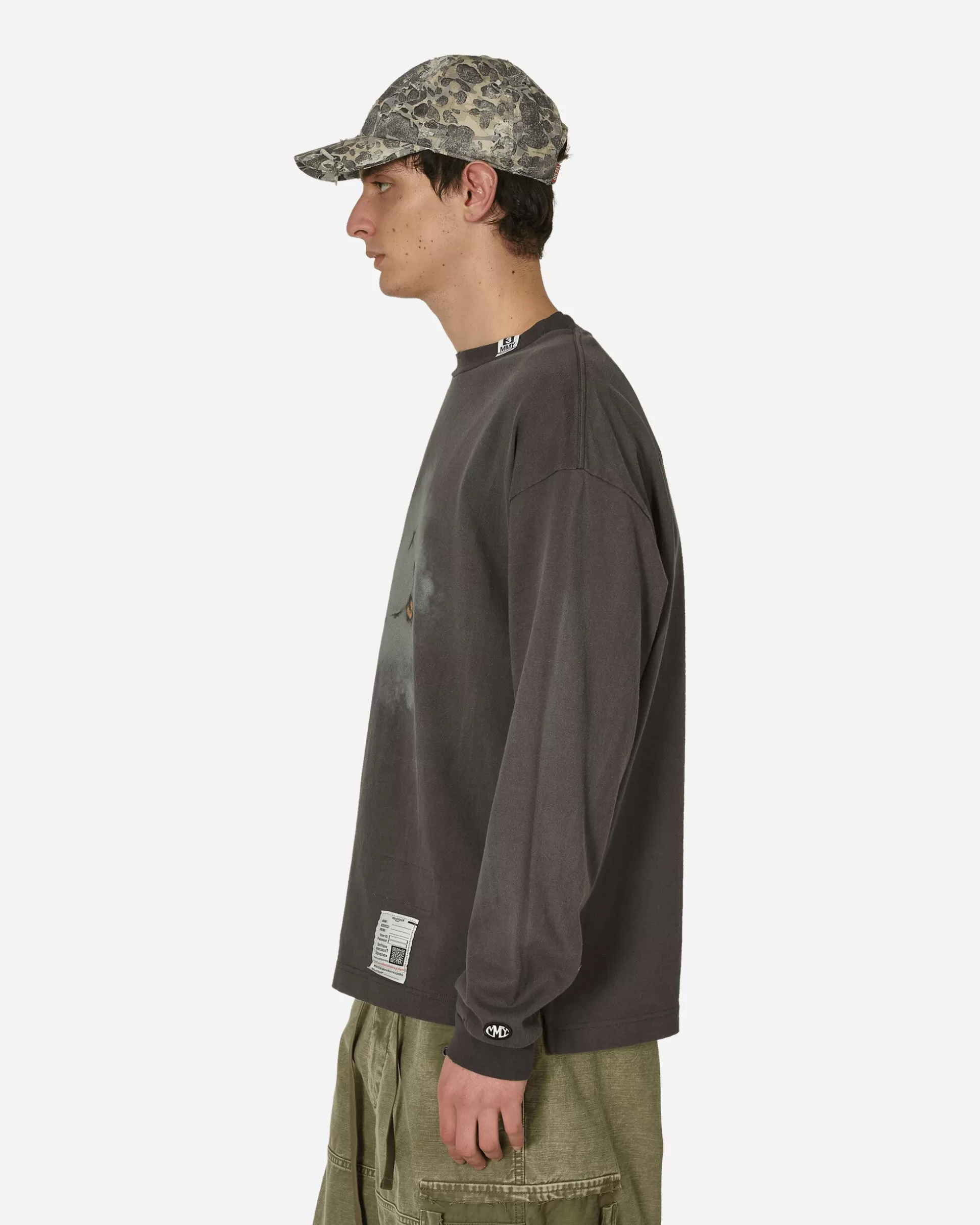 Maison MIHARA YASUHIRO Distressed Smiley Face Printed Longsleeve T-Shirt Black Online