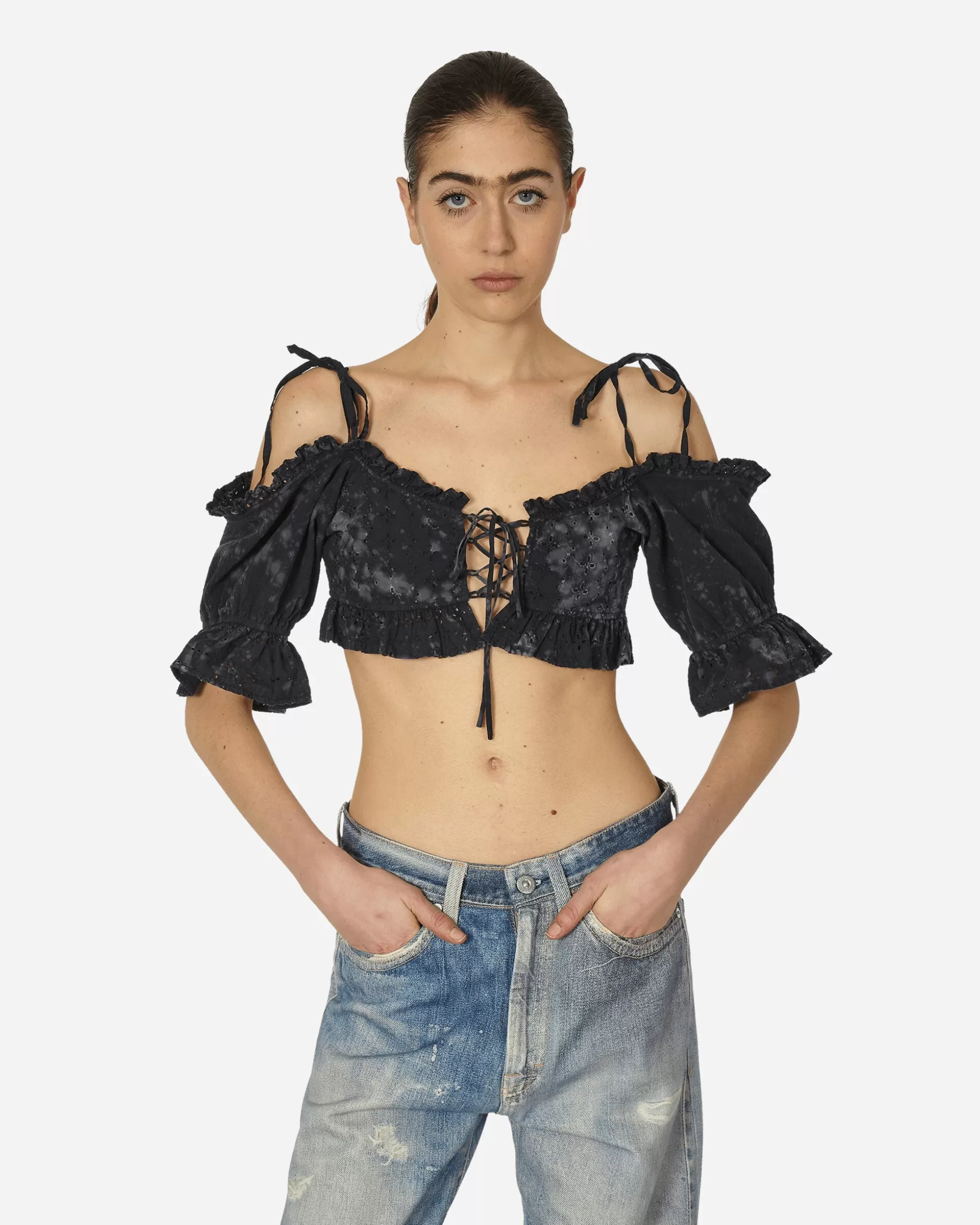 Guess USA Dyed Sangallo Top Washed Out Black Shop