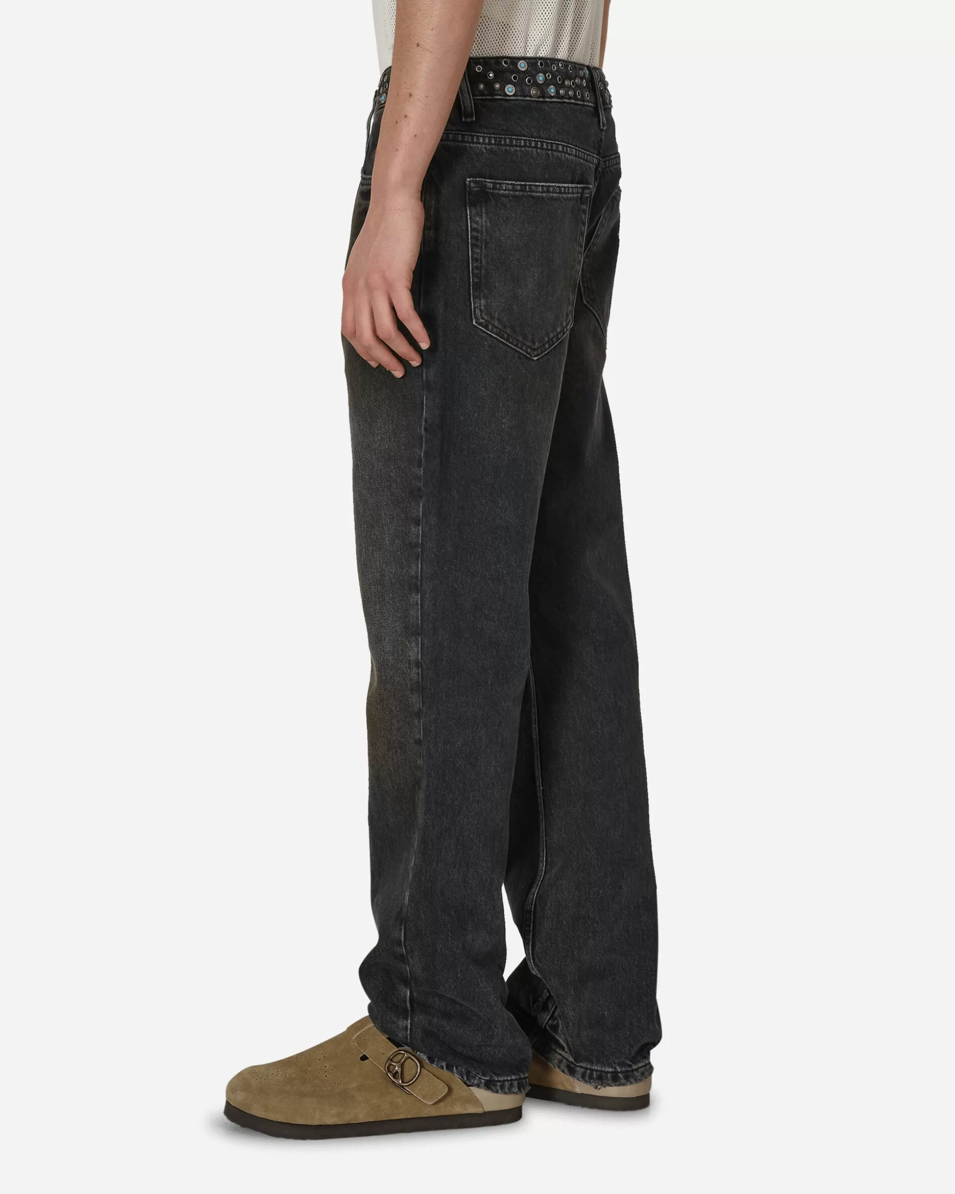 Guess USA Embellished Flare Pants Aged Black Wash Shop