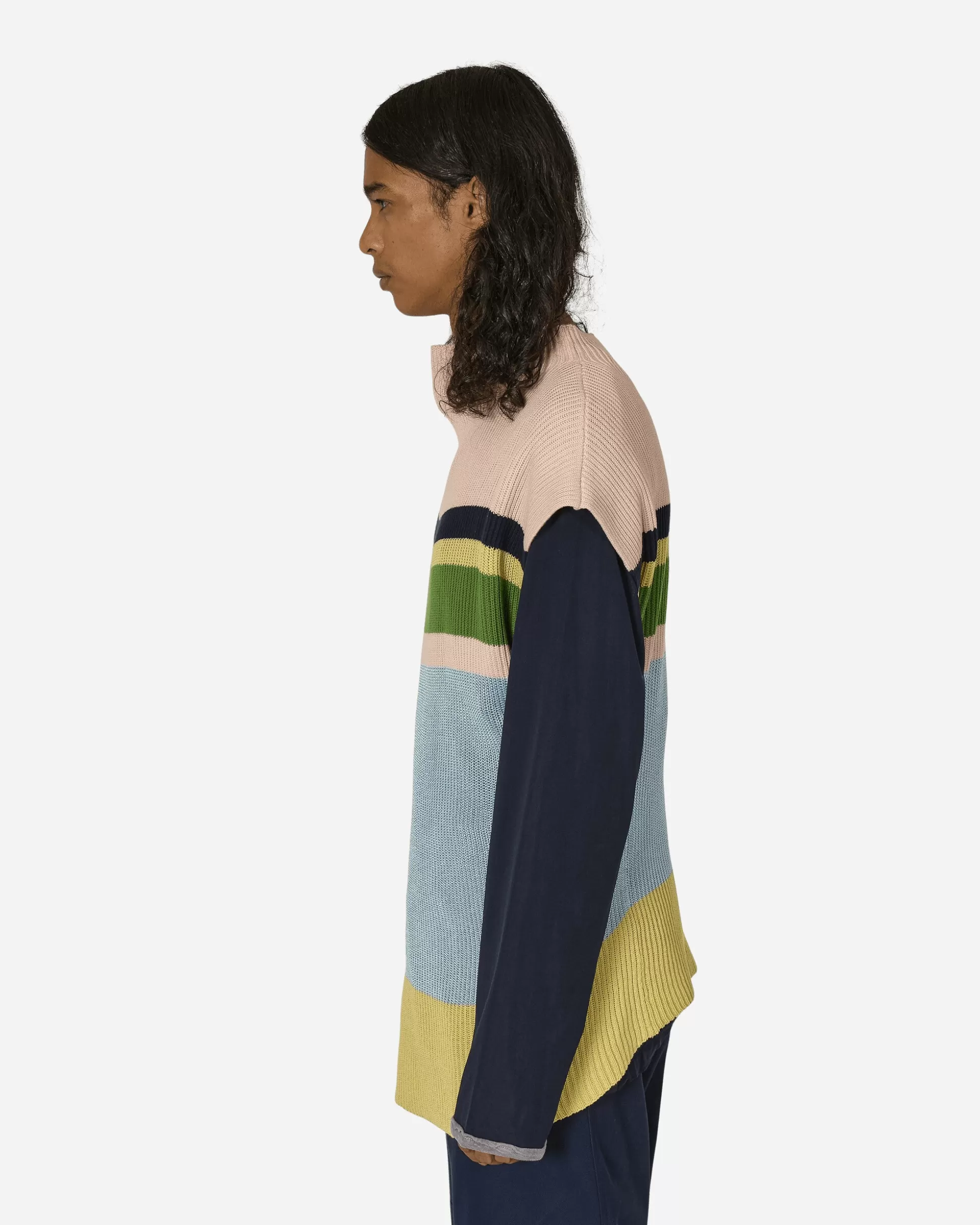Kiko Kostadinov Essick Stripe Short Sleeve Sweater Pink / Sky Blue Fashion
