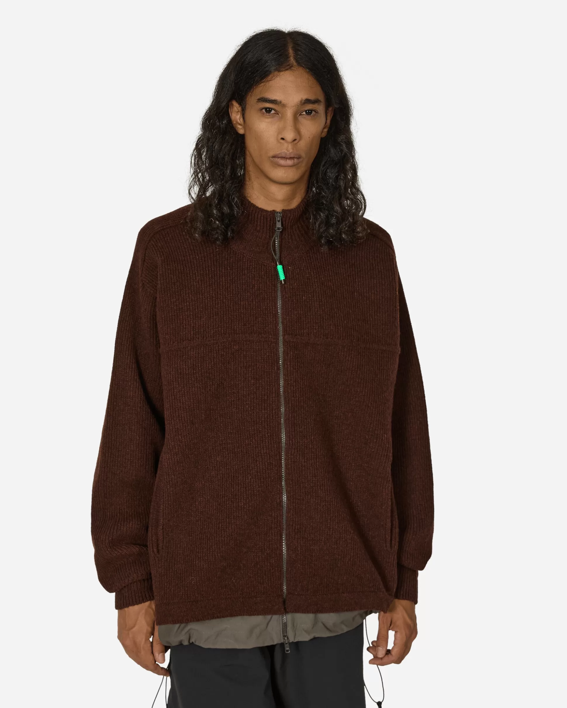 GR10K Felted Knit Sweater Rusty Brown Cheap