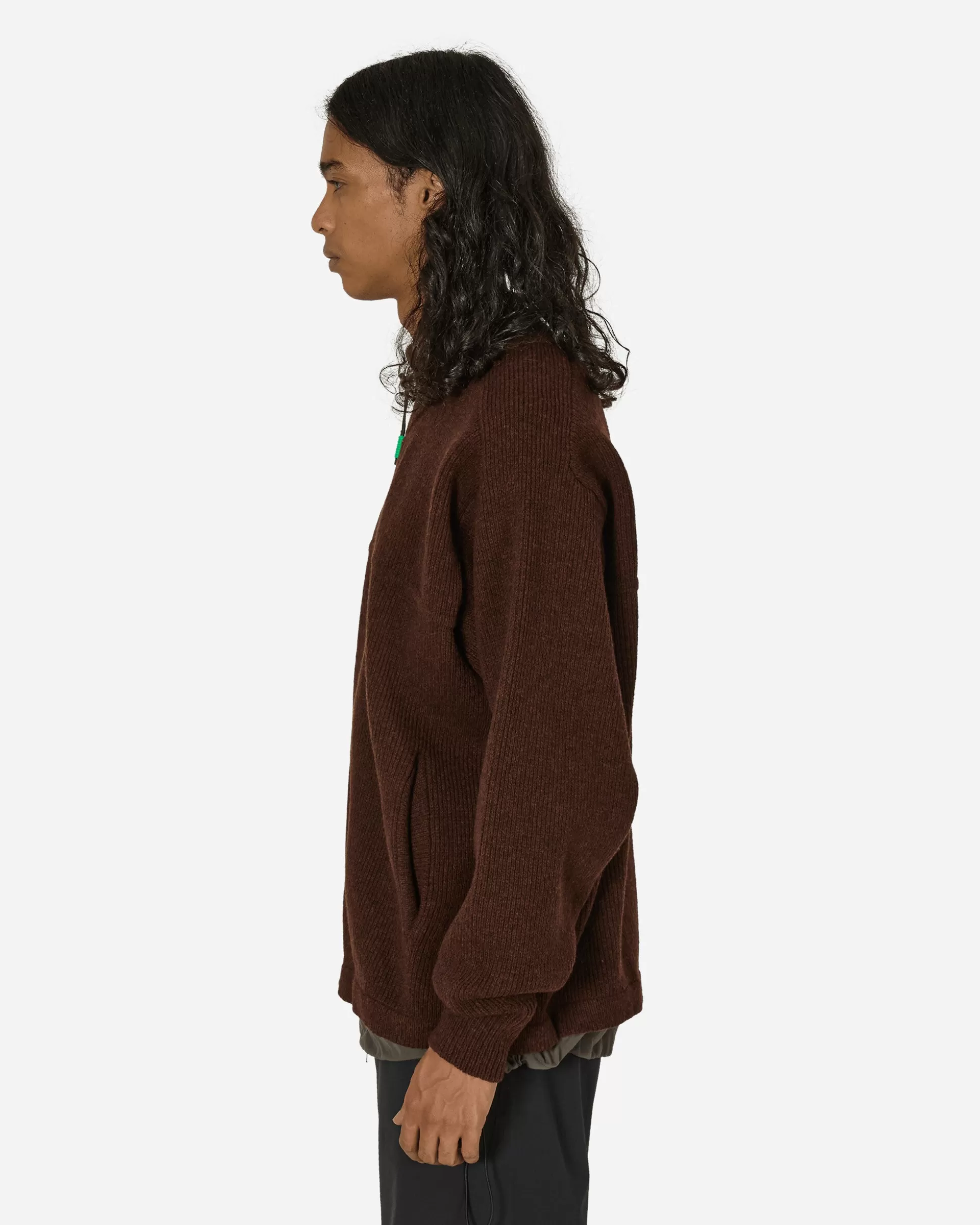 GR10K Felted Knit Sweater Rusty Brown Cheap