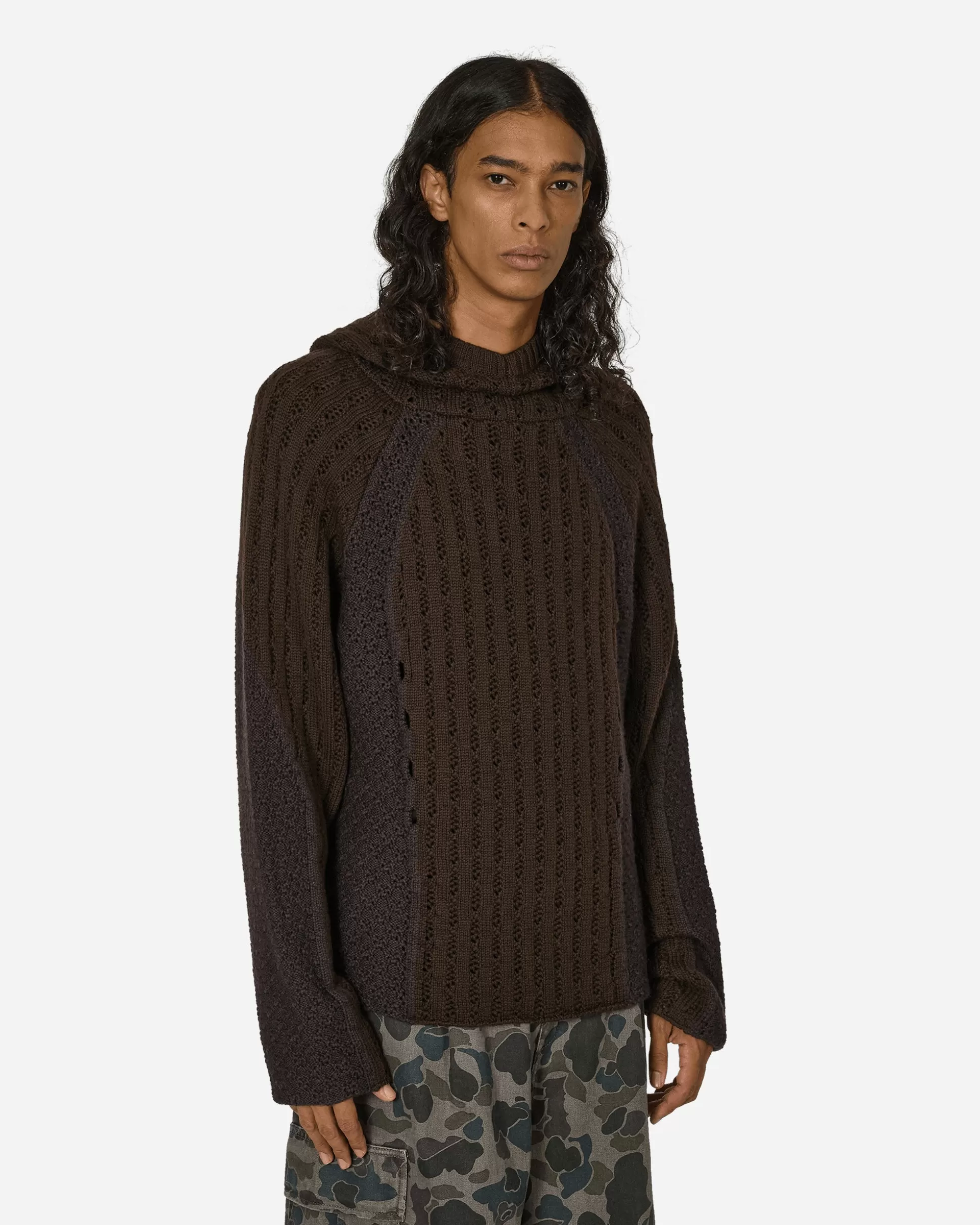 ROA Flower Stitch Hoodie Brown Best Sale