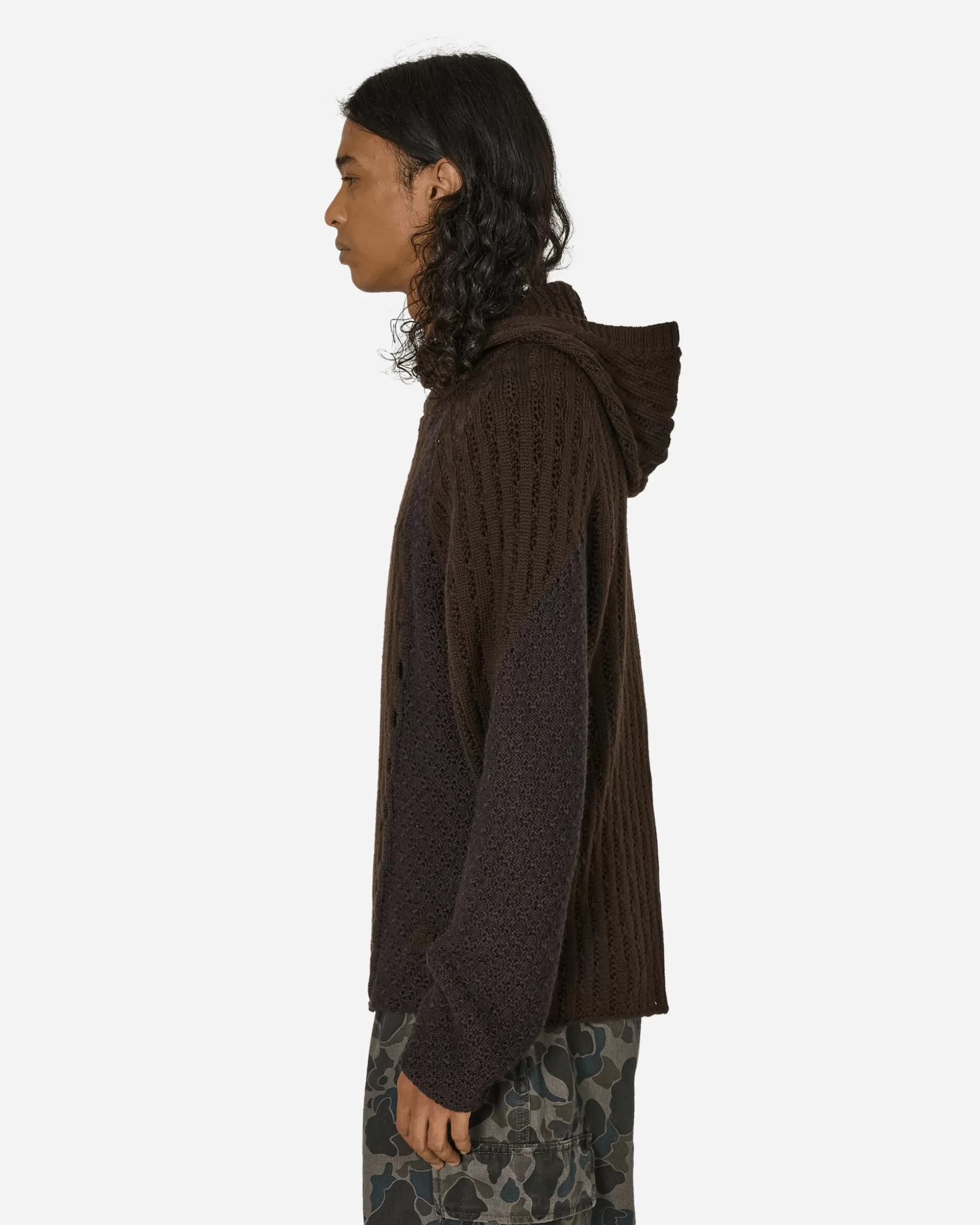 ROA Flower Stitch Hoodie Brown Best Sale