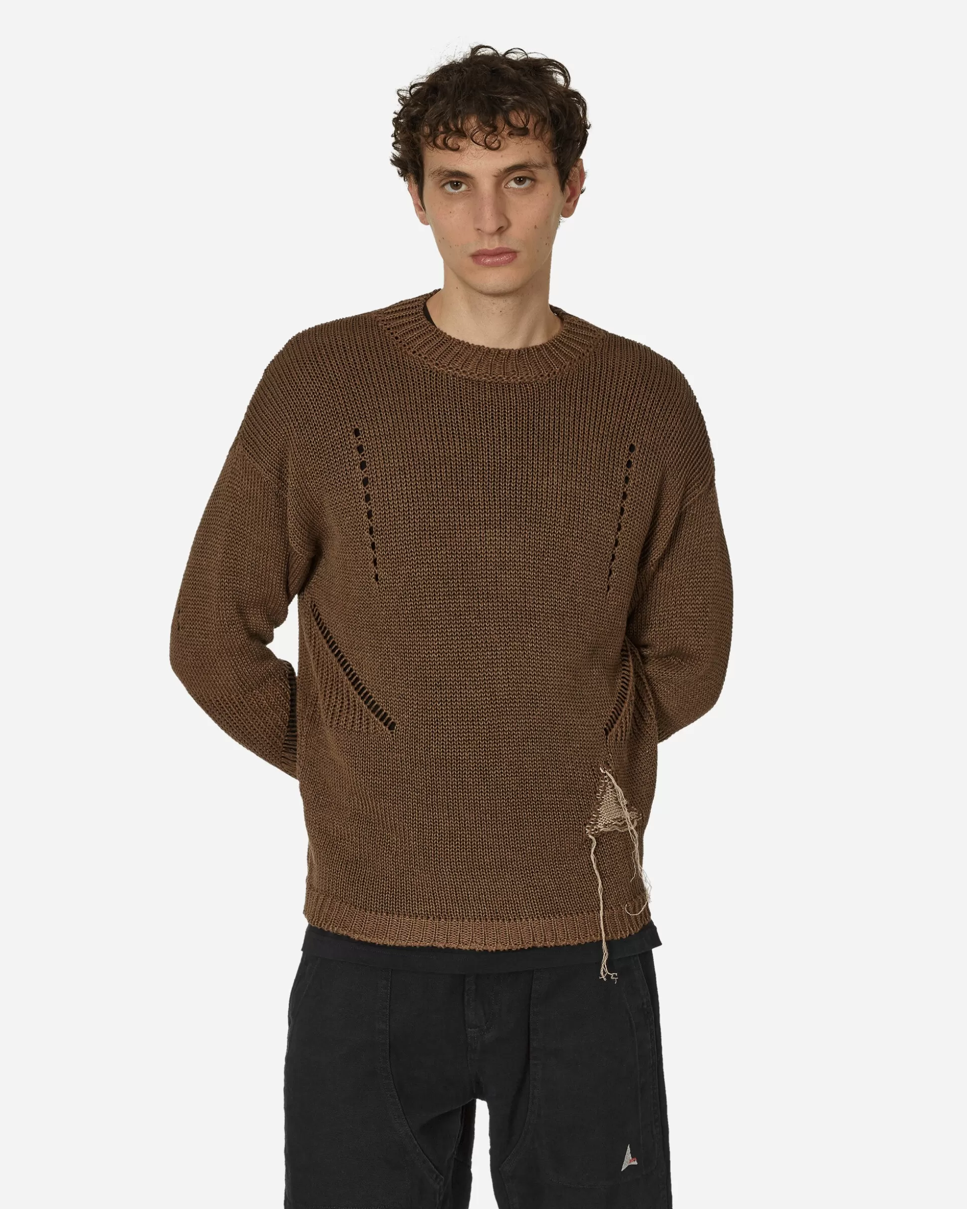 ROA Hemp Crewneck Sweater Brown Outlet