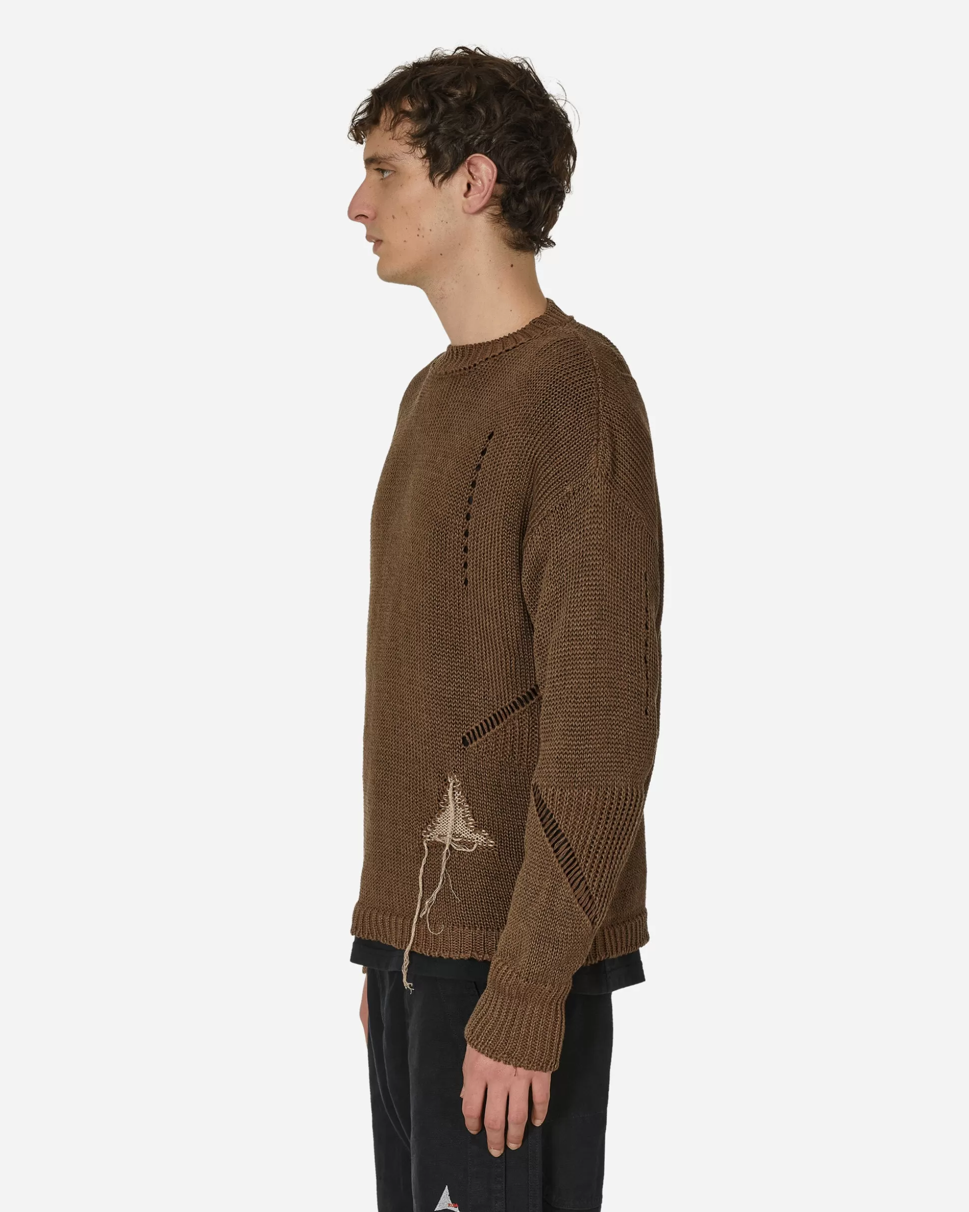 ROA Hemp Crewneck Sweater Brown Outlet