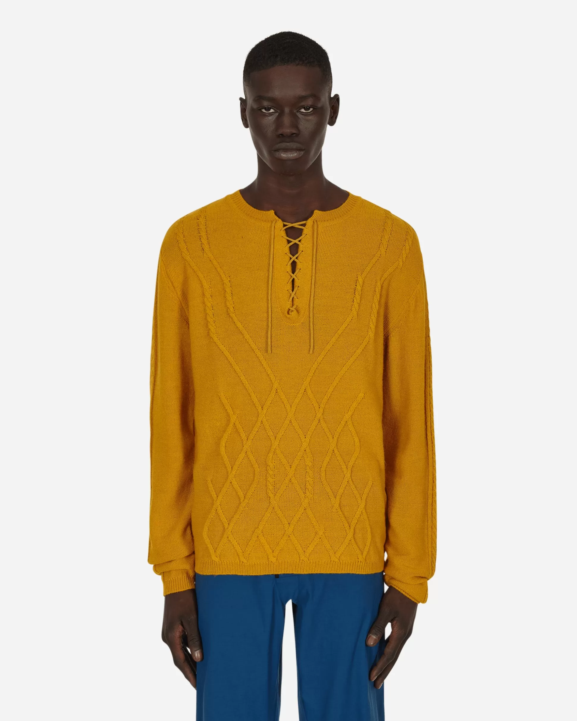 Kiko Kostadinov Itten Cable Knit Yellow New