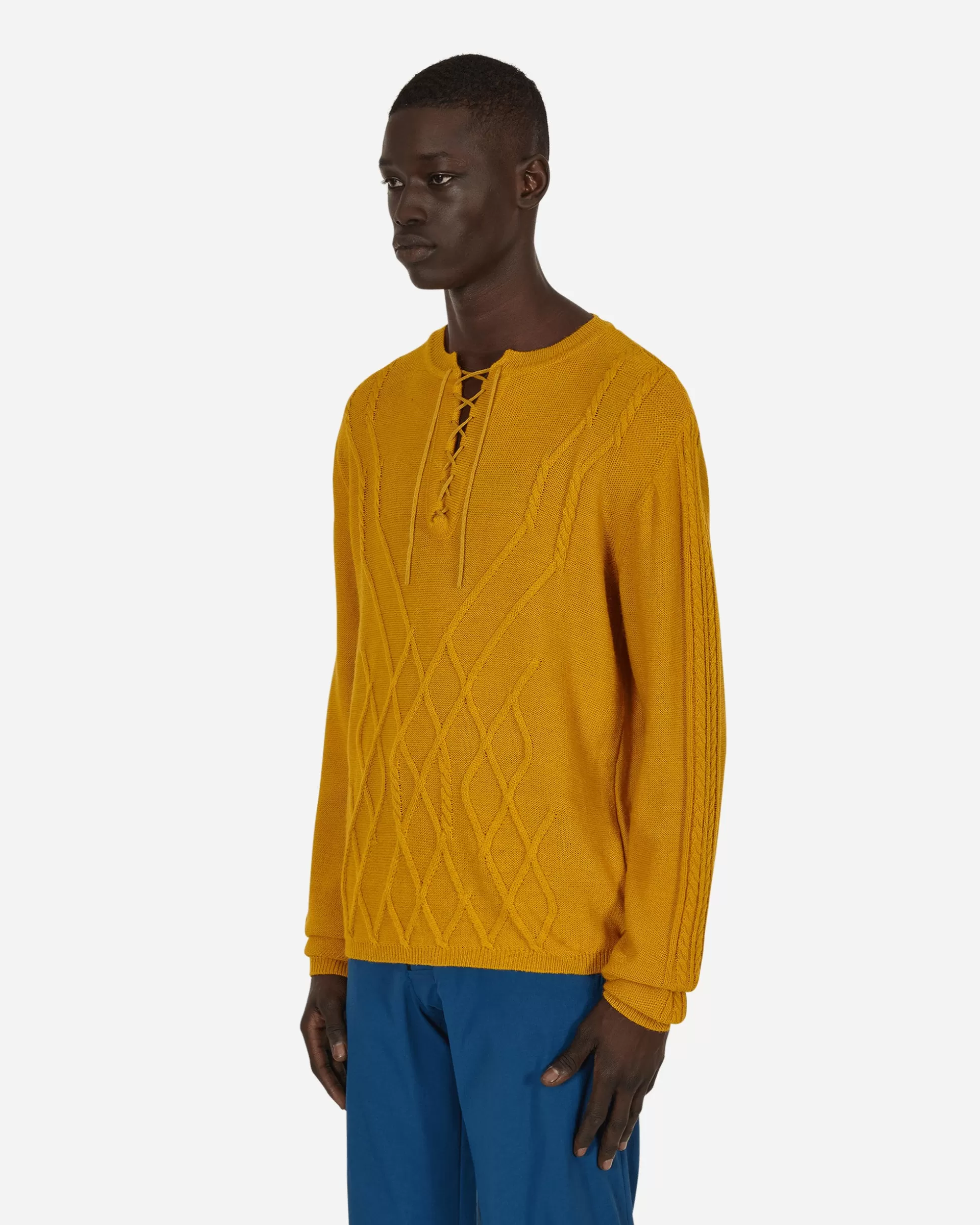 Kiko Kostadinov Itten Cable Knit Yellow New
