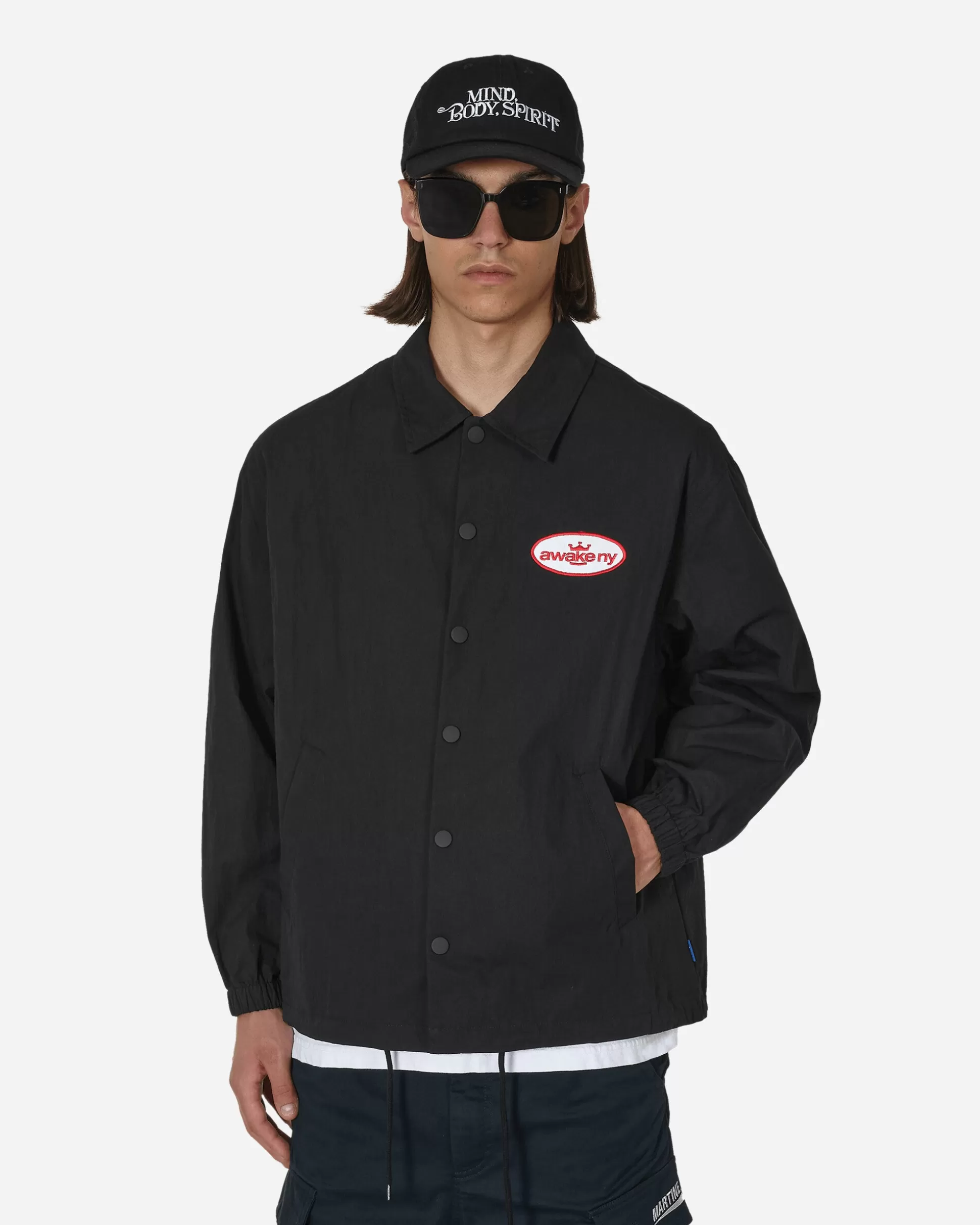 Awake NY King Logo Twill Coaches Jacket Charcoal Shop
