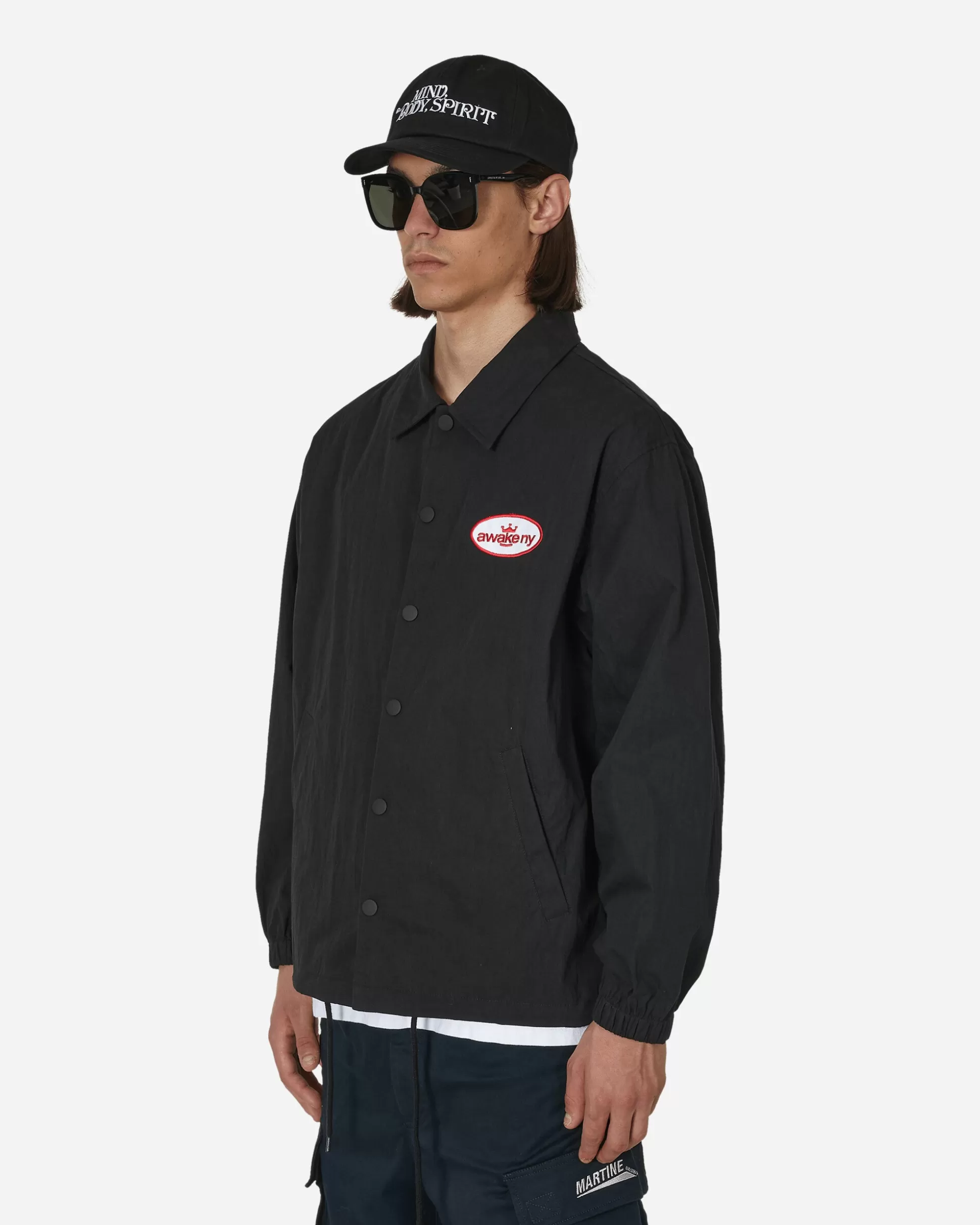 Awake NY King Logo Twill Coaches Jacket Charcoal Shop