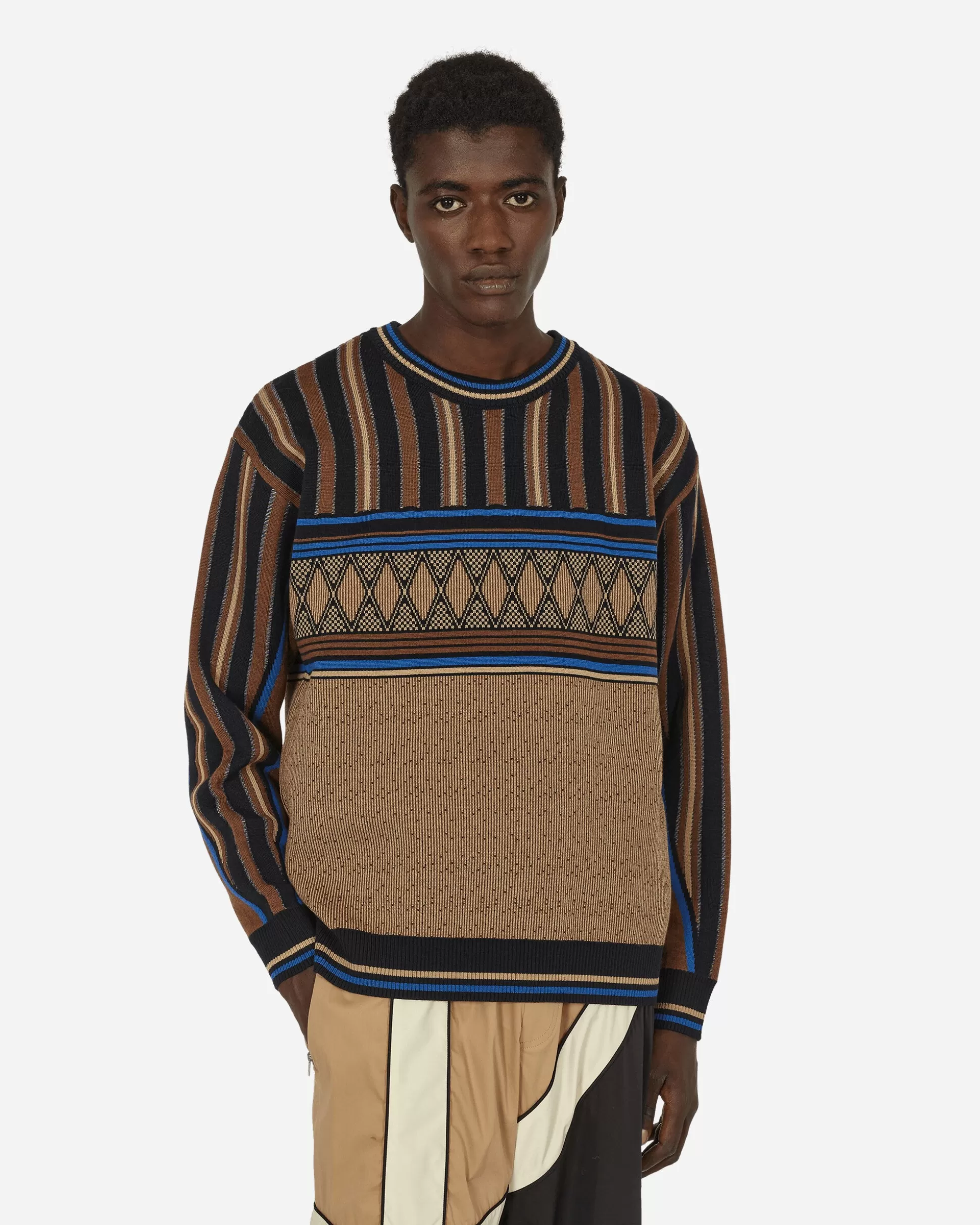 Ahluwalia Kuti Knitted Crewneck Sweater Brown Outlet