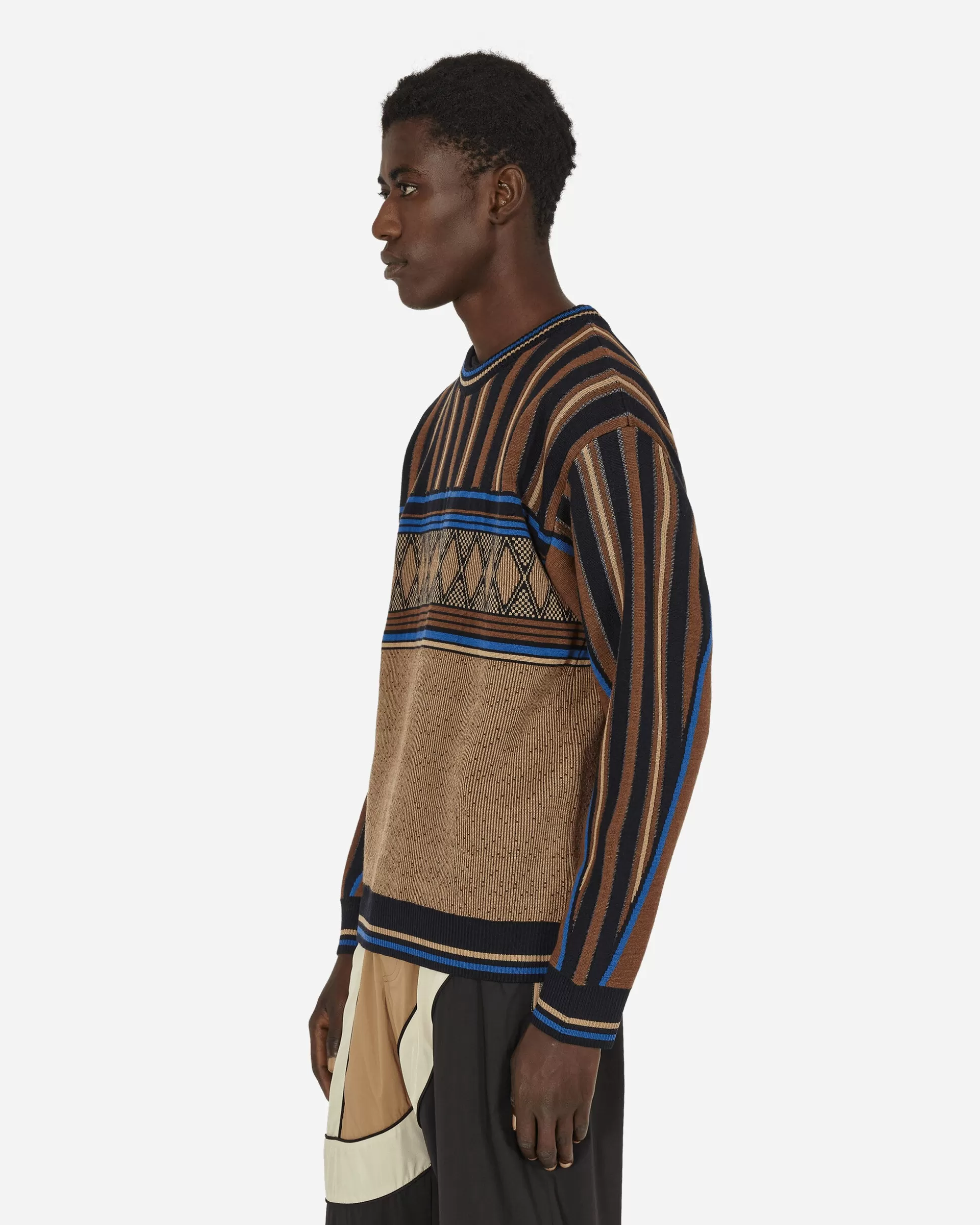Ahluwalia Kuti Knitted Crewneck Sweater Brown Outlet