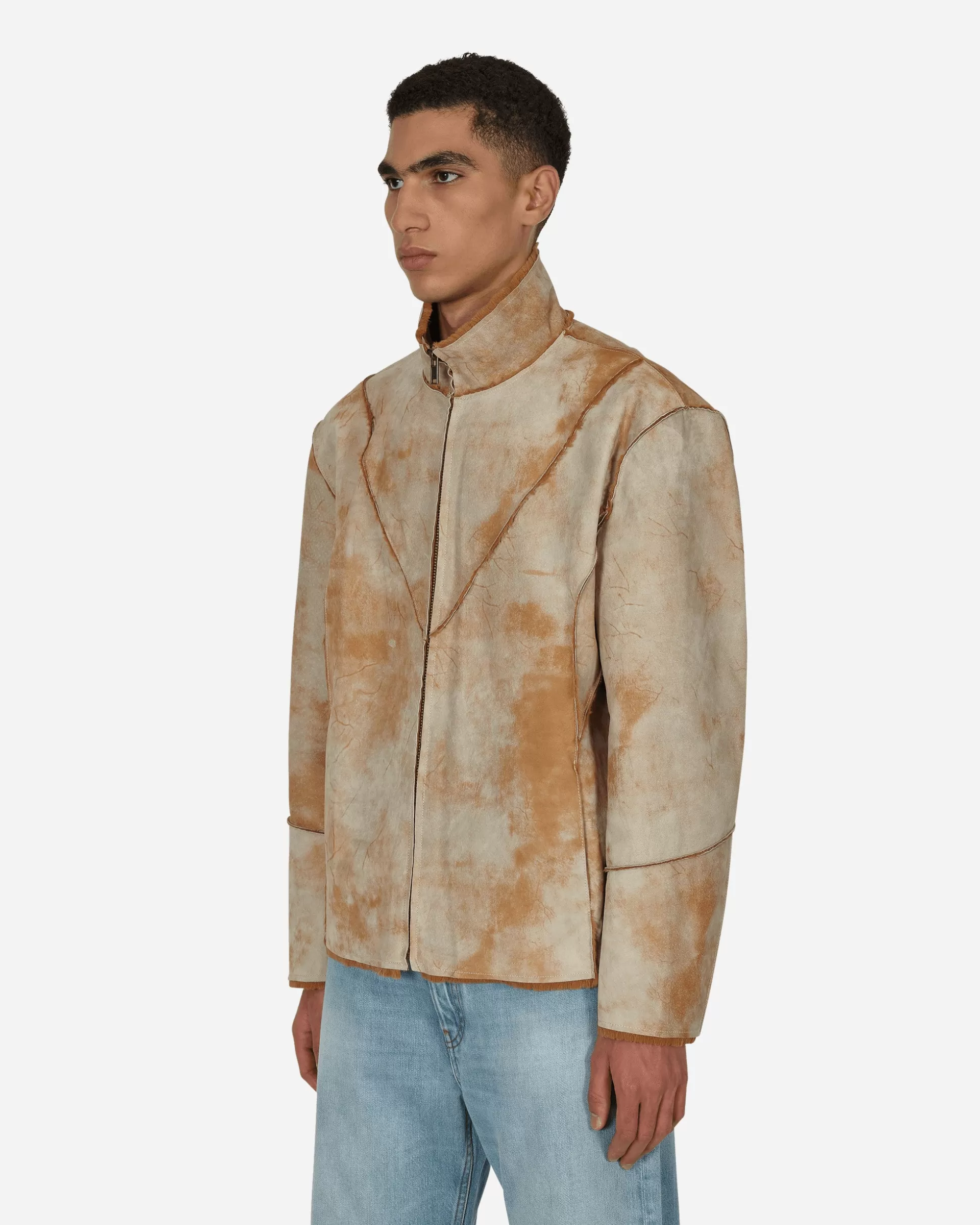 Guess USA Leather Sherpa Jacket Beige Shop