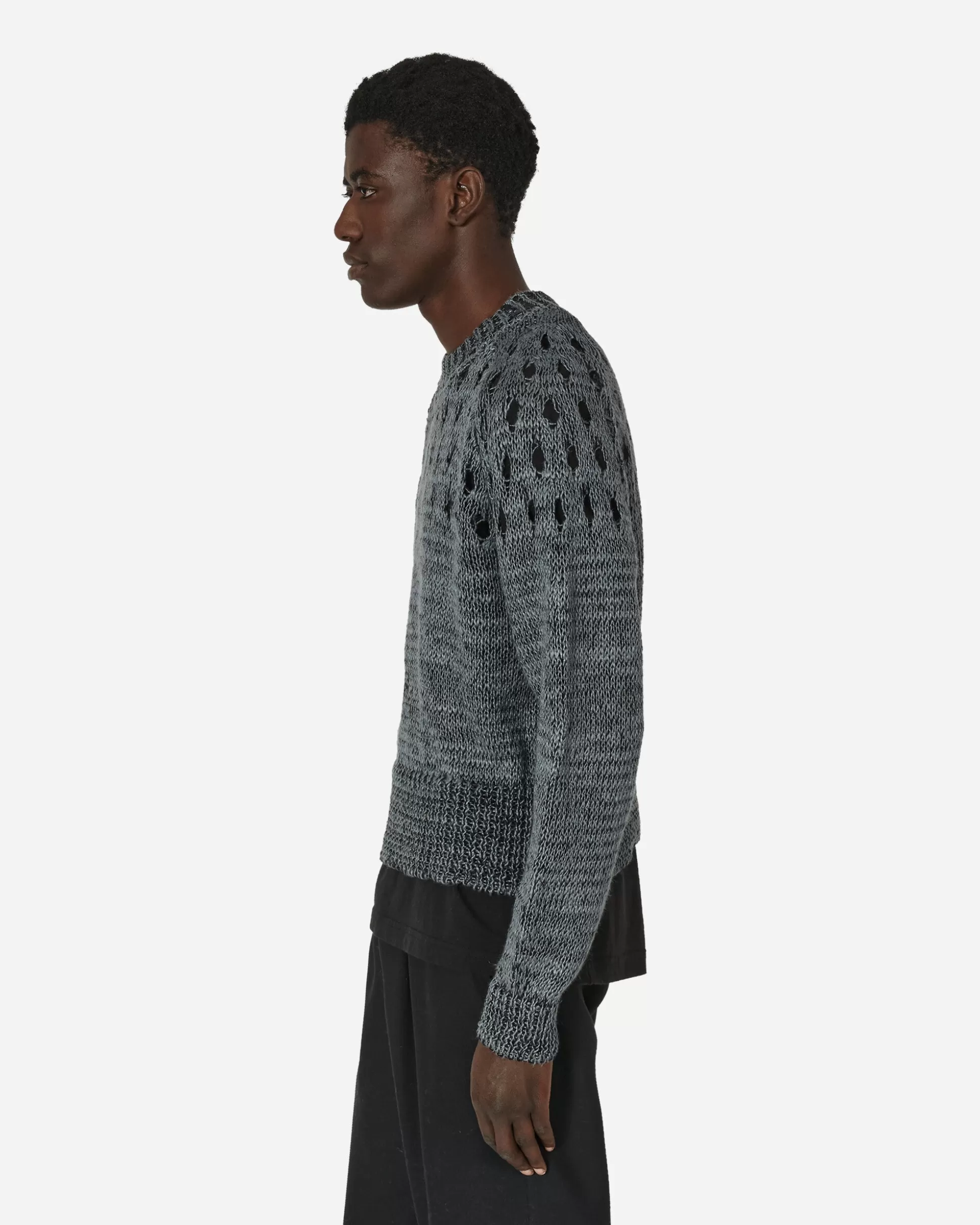 Dries Van Noten Linen Crewneck Sweater Grey Cheap