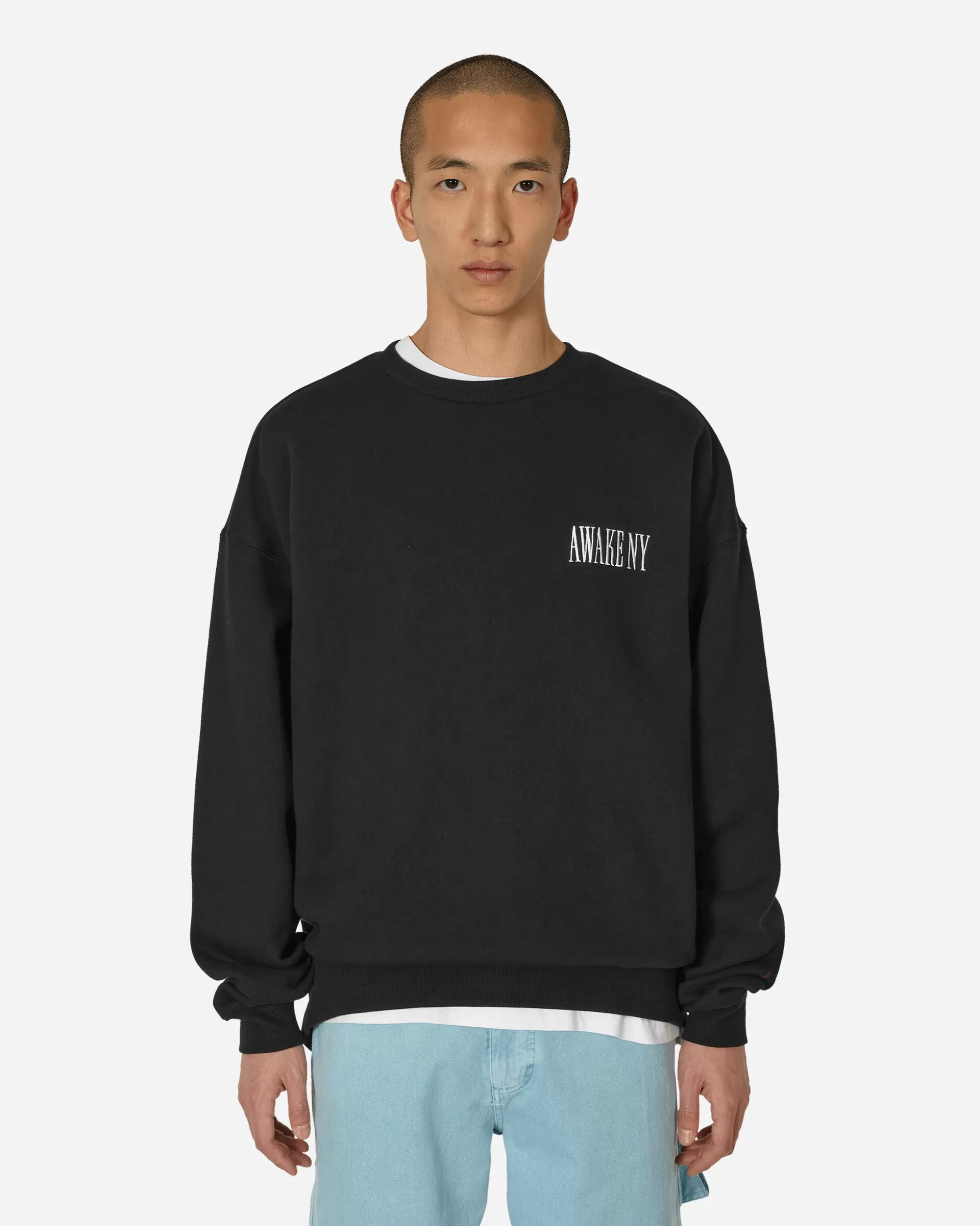 Awake NY Logo Crewneck Sweatshirt Black Flash Sale