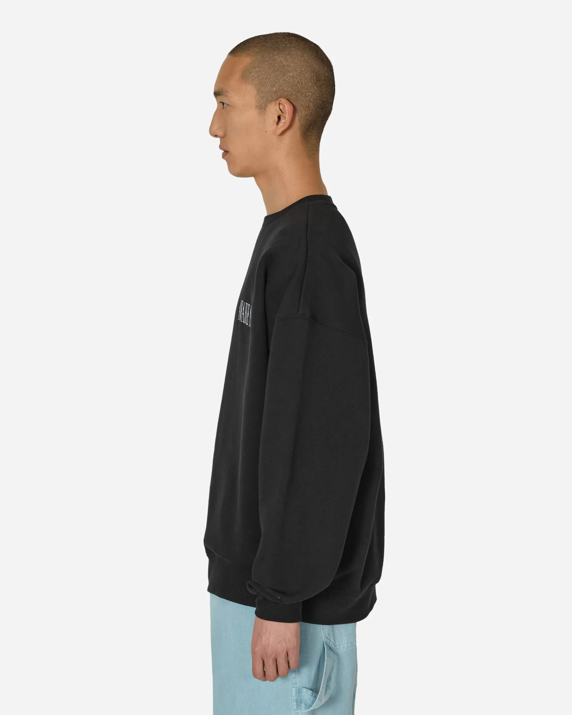 Awake NY Logo Crewneck Sweatshirt Black Flash Sale